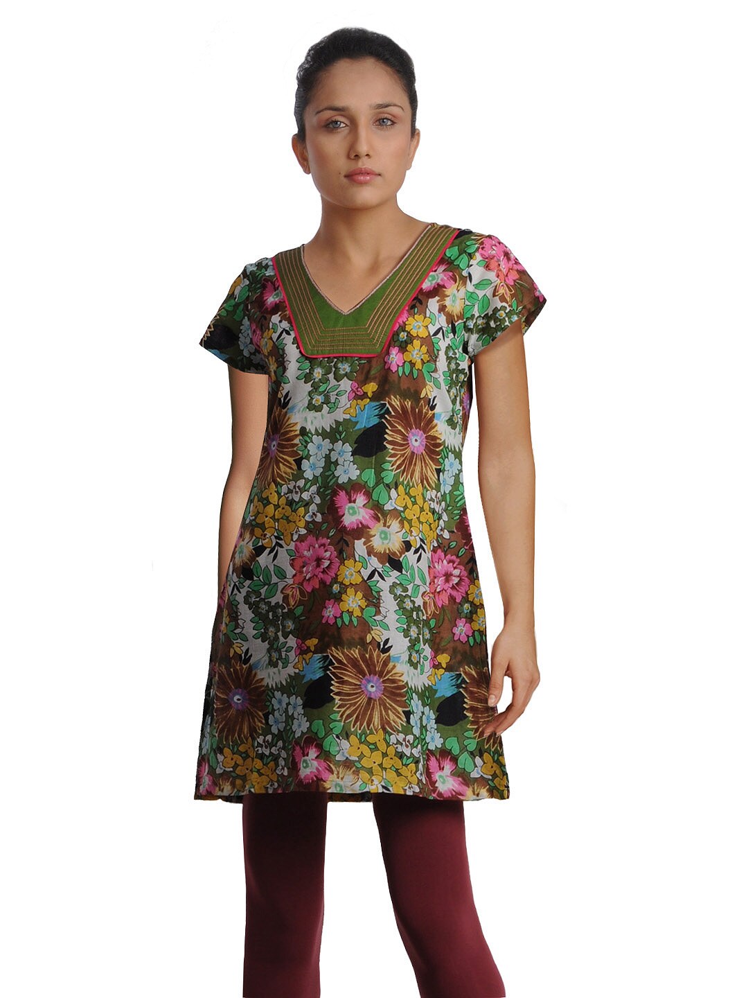 Diva Women Printed Green Kurta