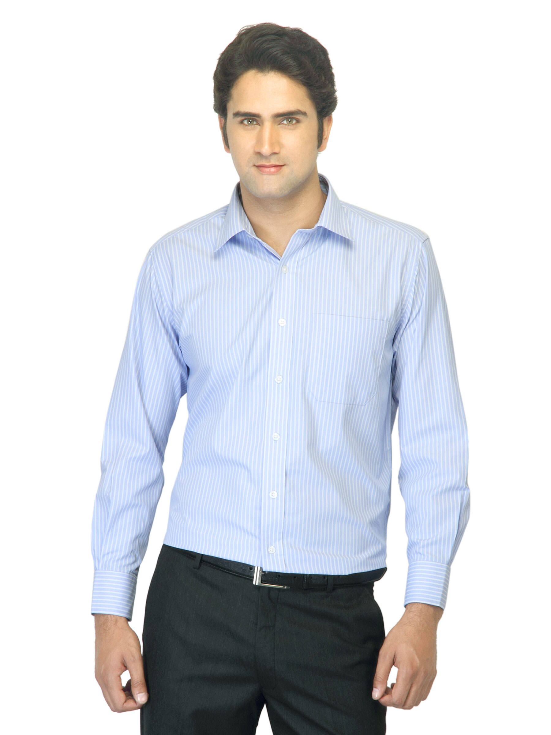 John Miller Men Striped Blue Shirt