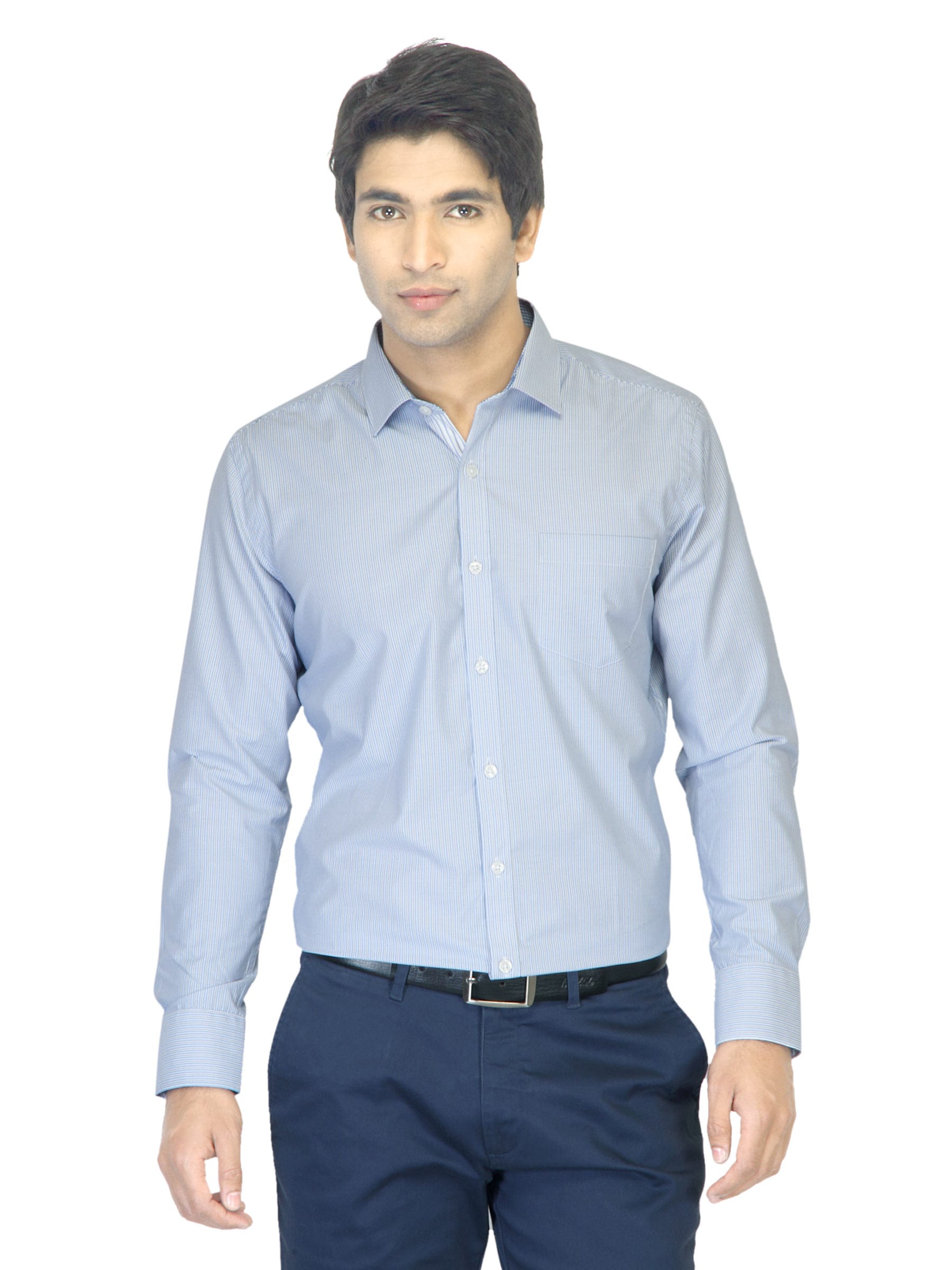 John Miller Men Striped Blue Shirt