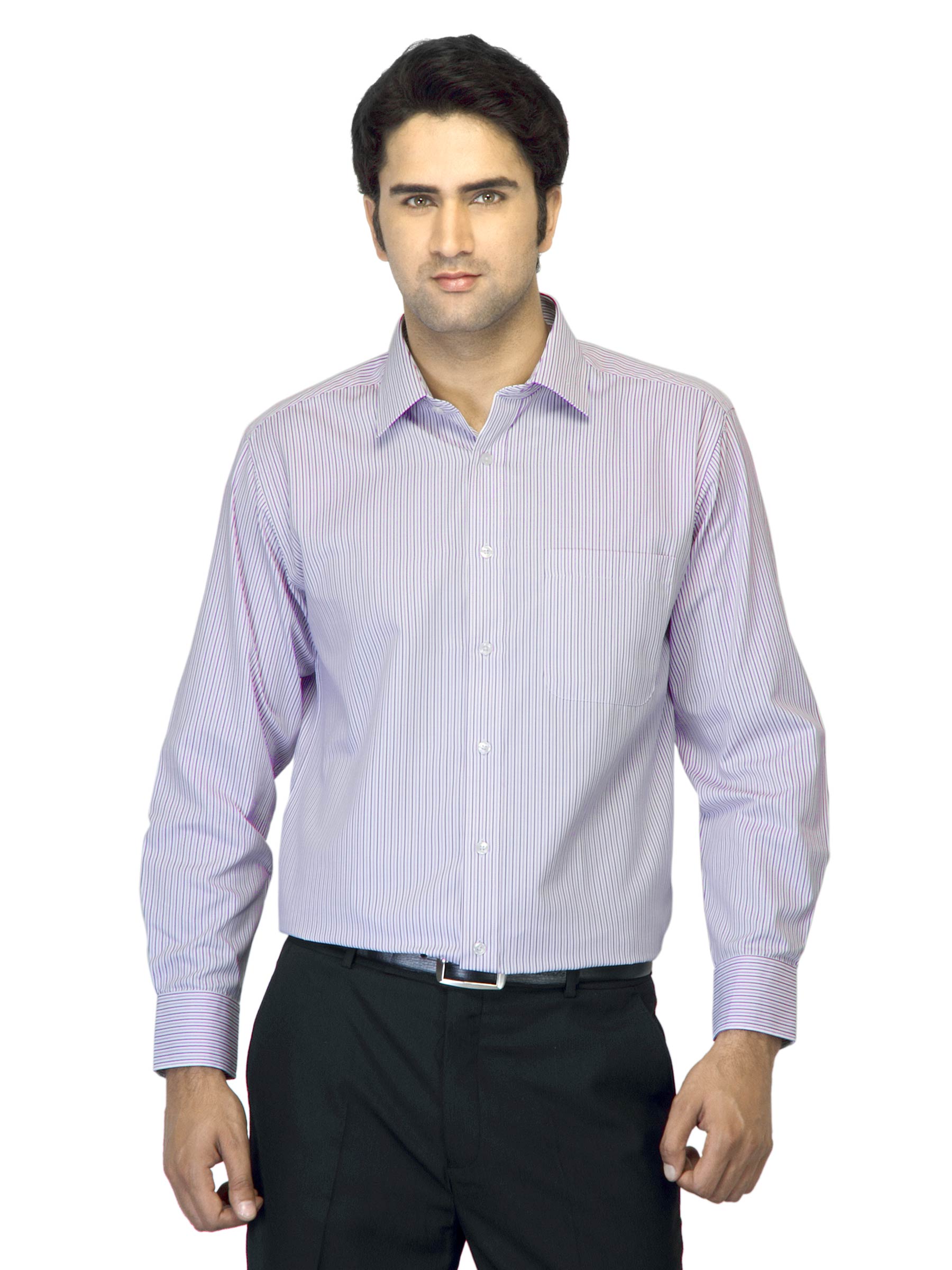 John Miller Men Striped Purple Shirt