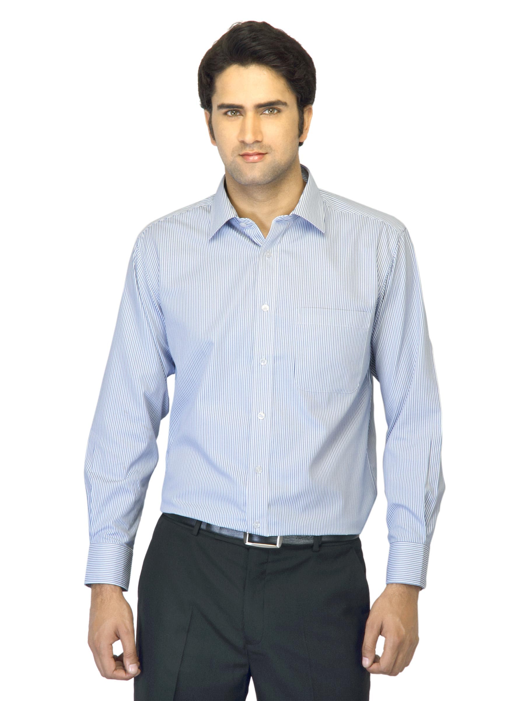 John Miller Men Striped Blue Shirt