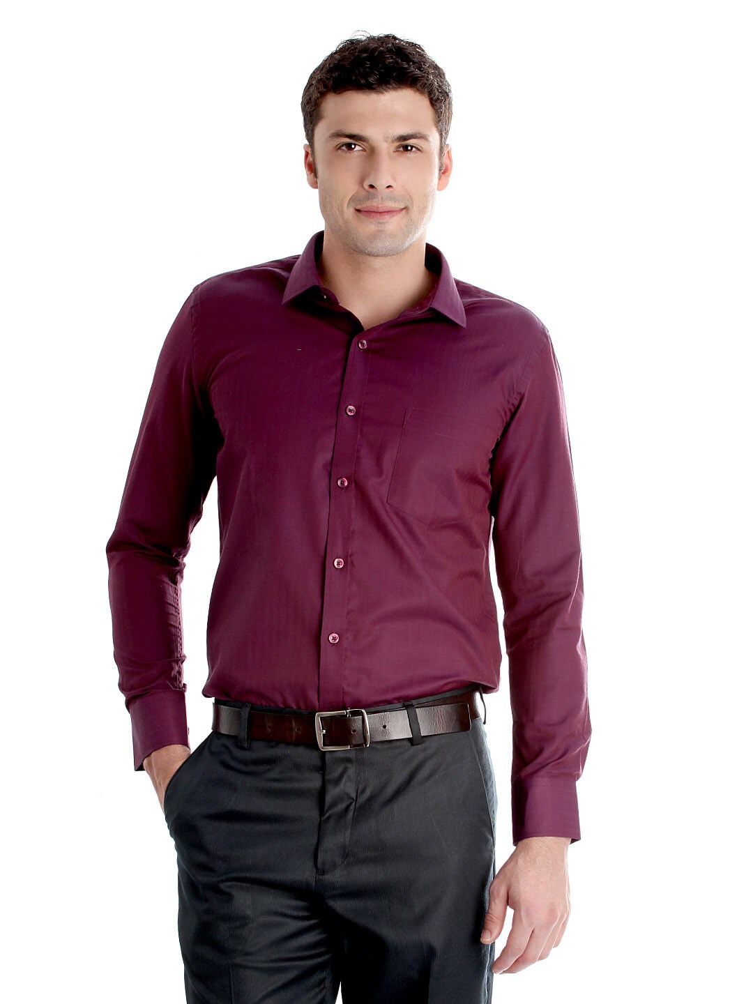 John Miller Men Purple Shirt