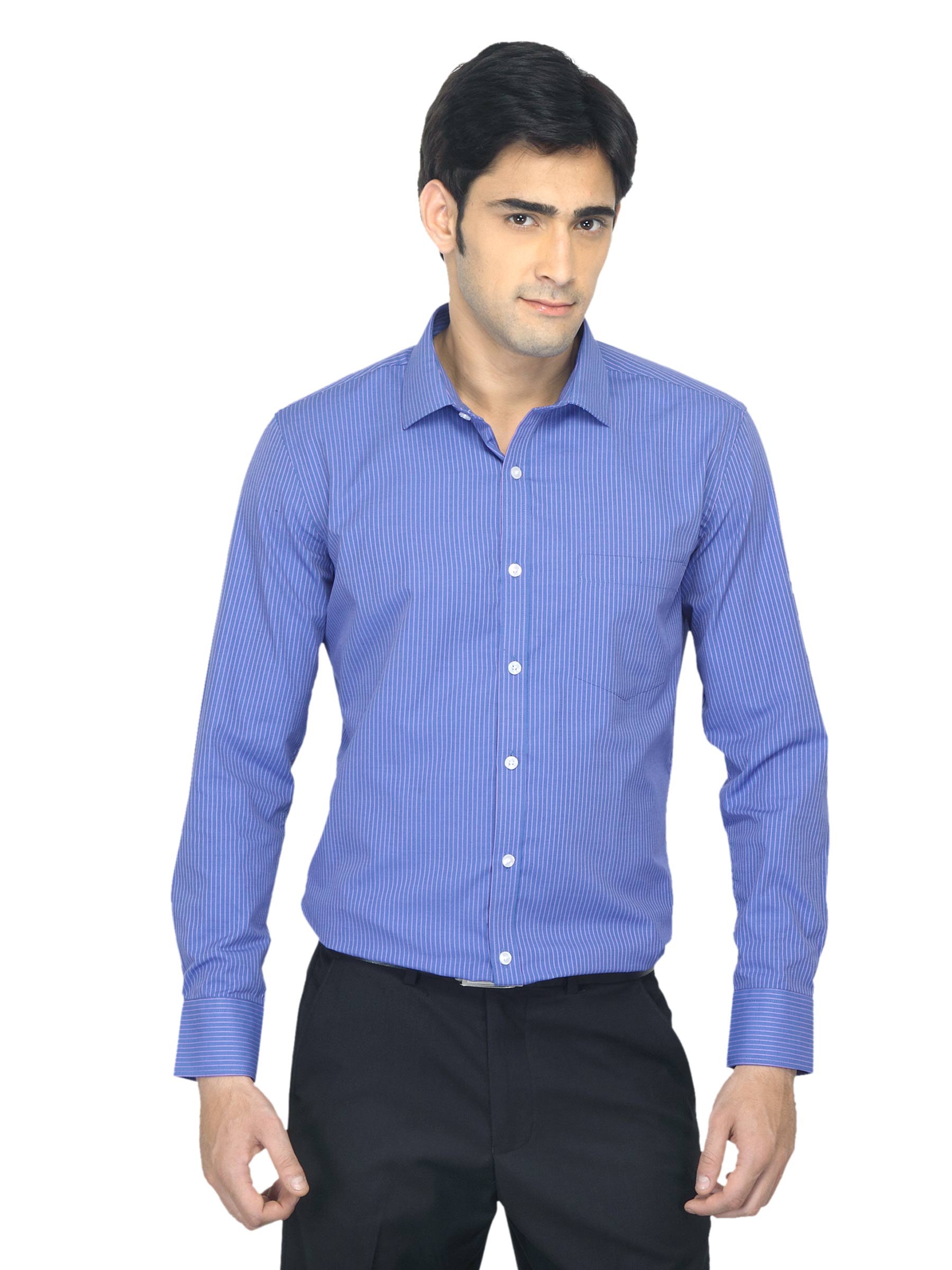 John Miller Men Striped Blue Shirt