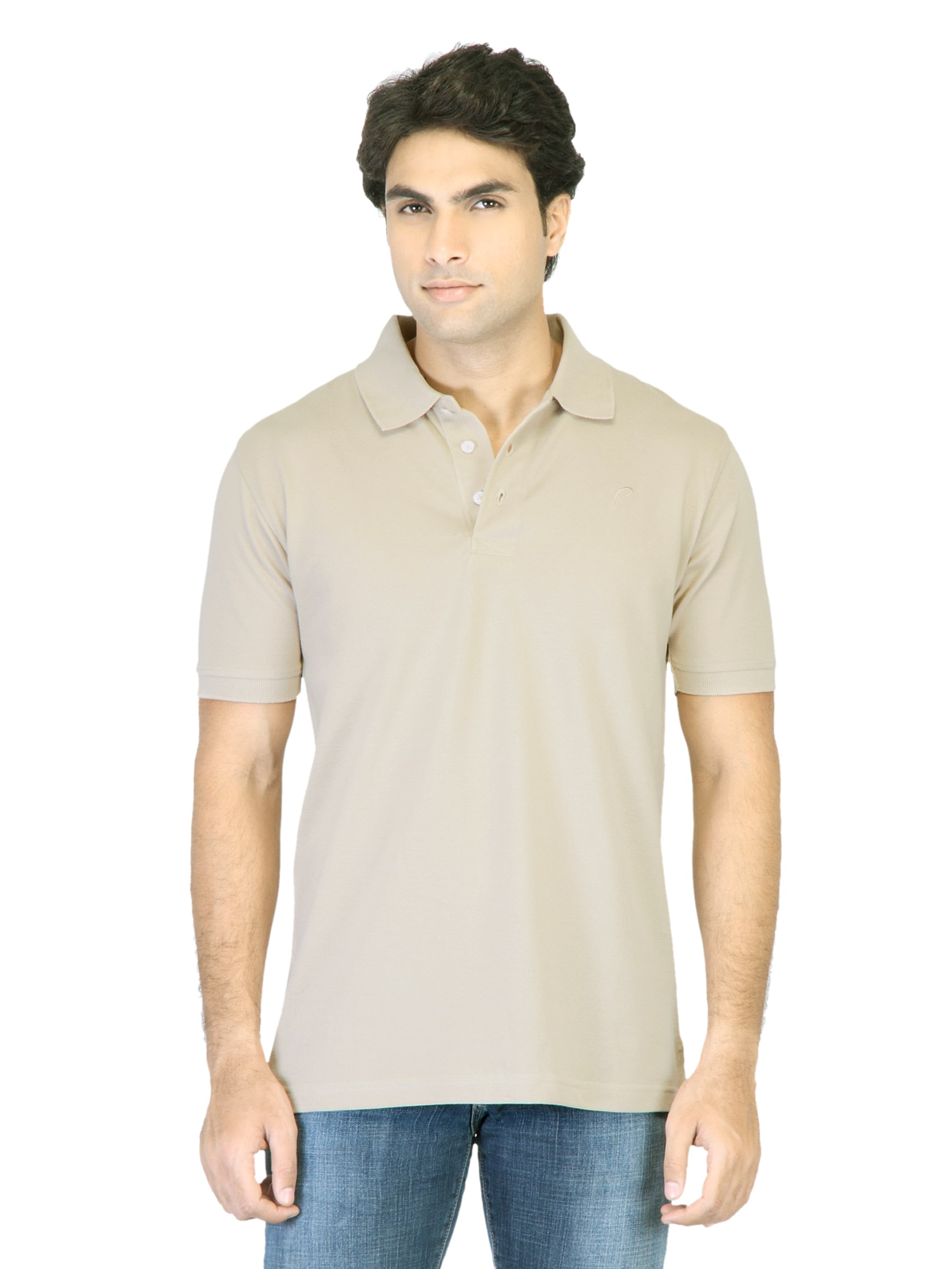 Proline Men Beige Polo Tshirt