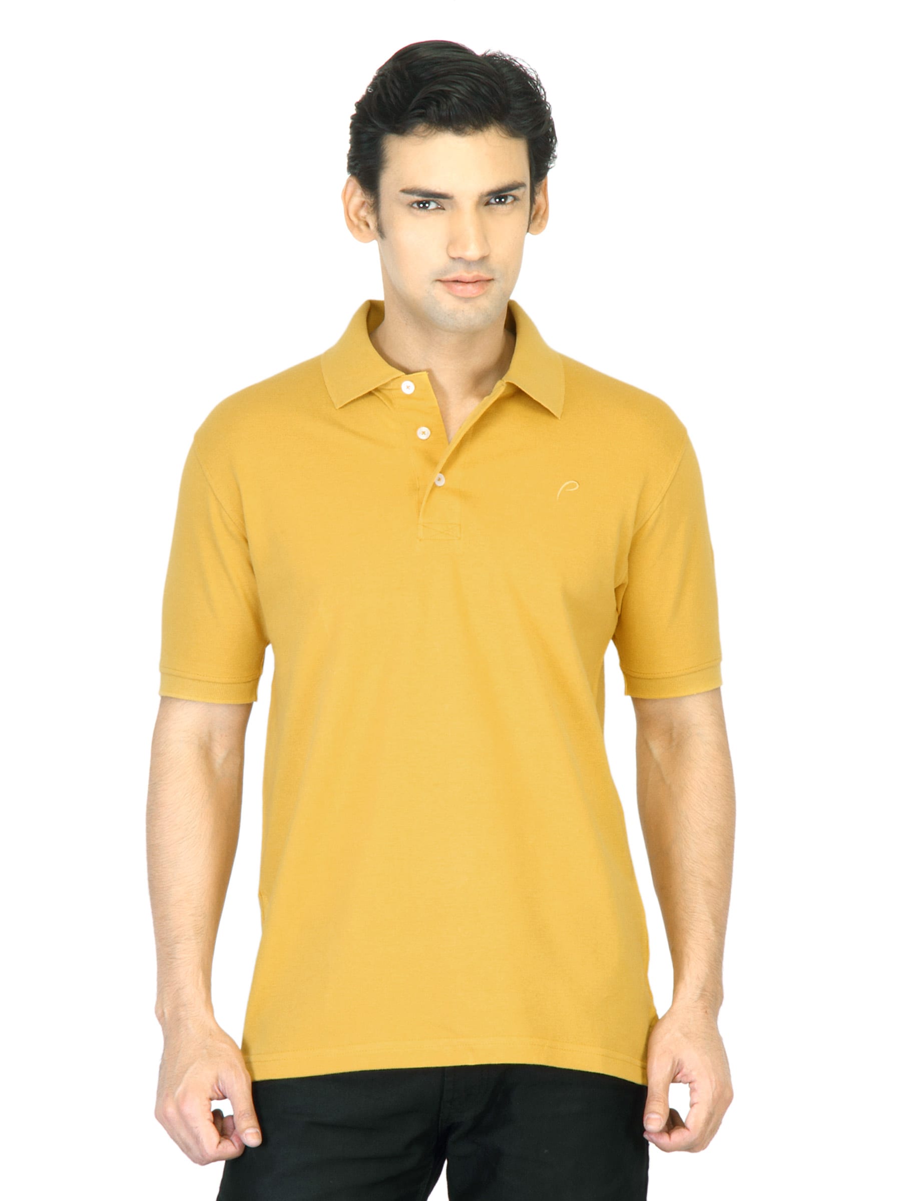 Proline Men Mustard Yellow Polo T-Shirt