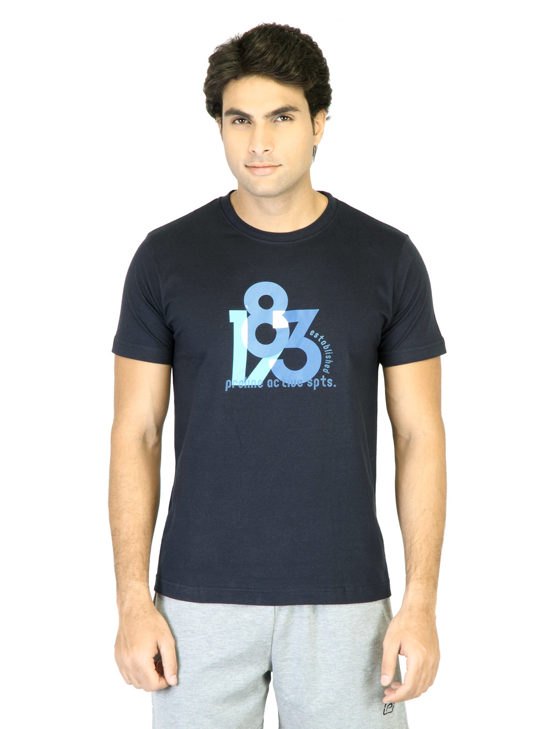 Proline Men Navy T-shirt with Printed Detail
