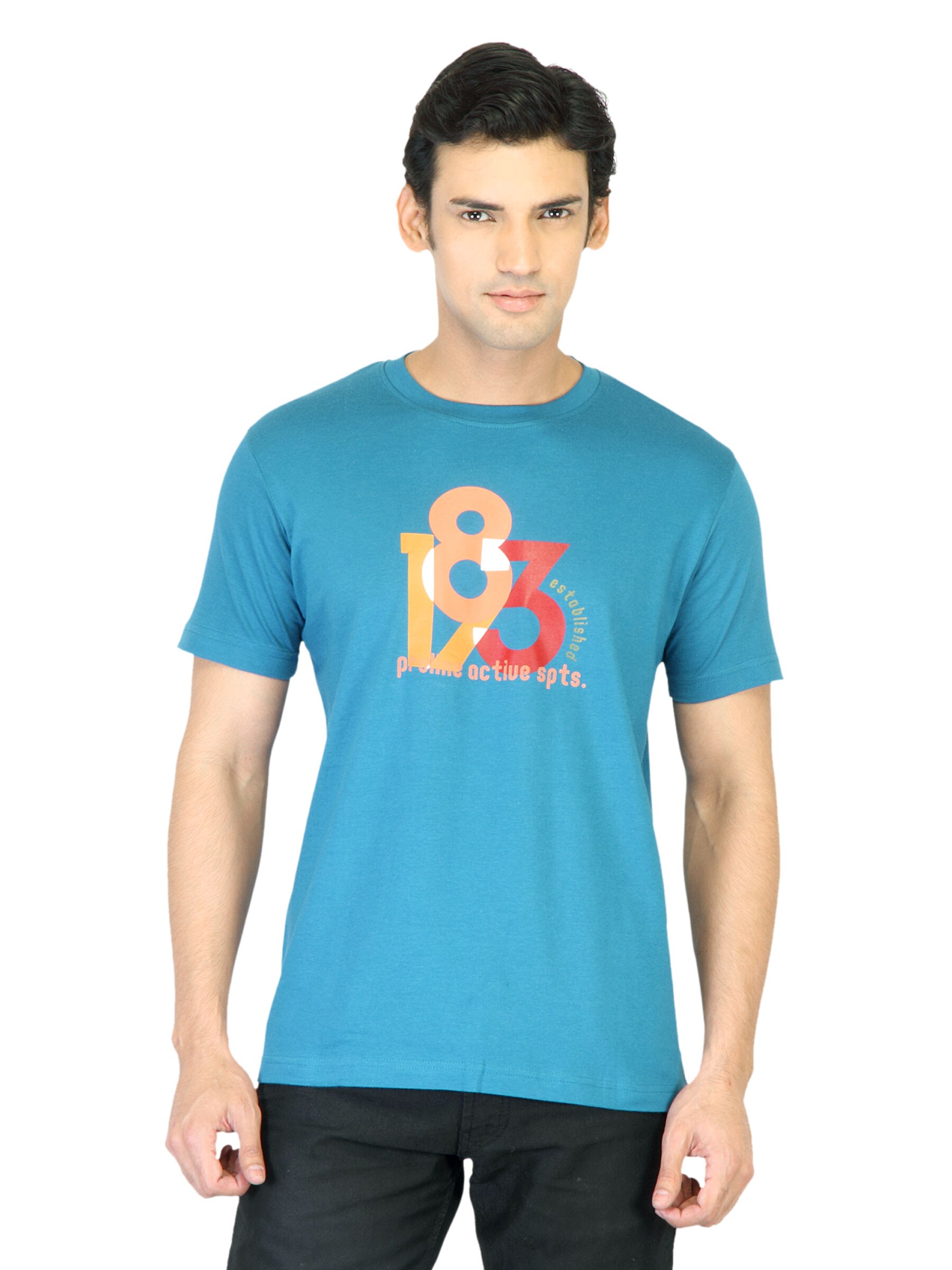 Proline Men Blue T-shirt with Printed Detail