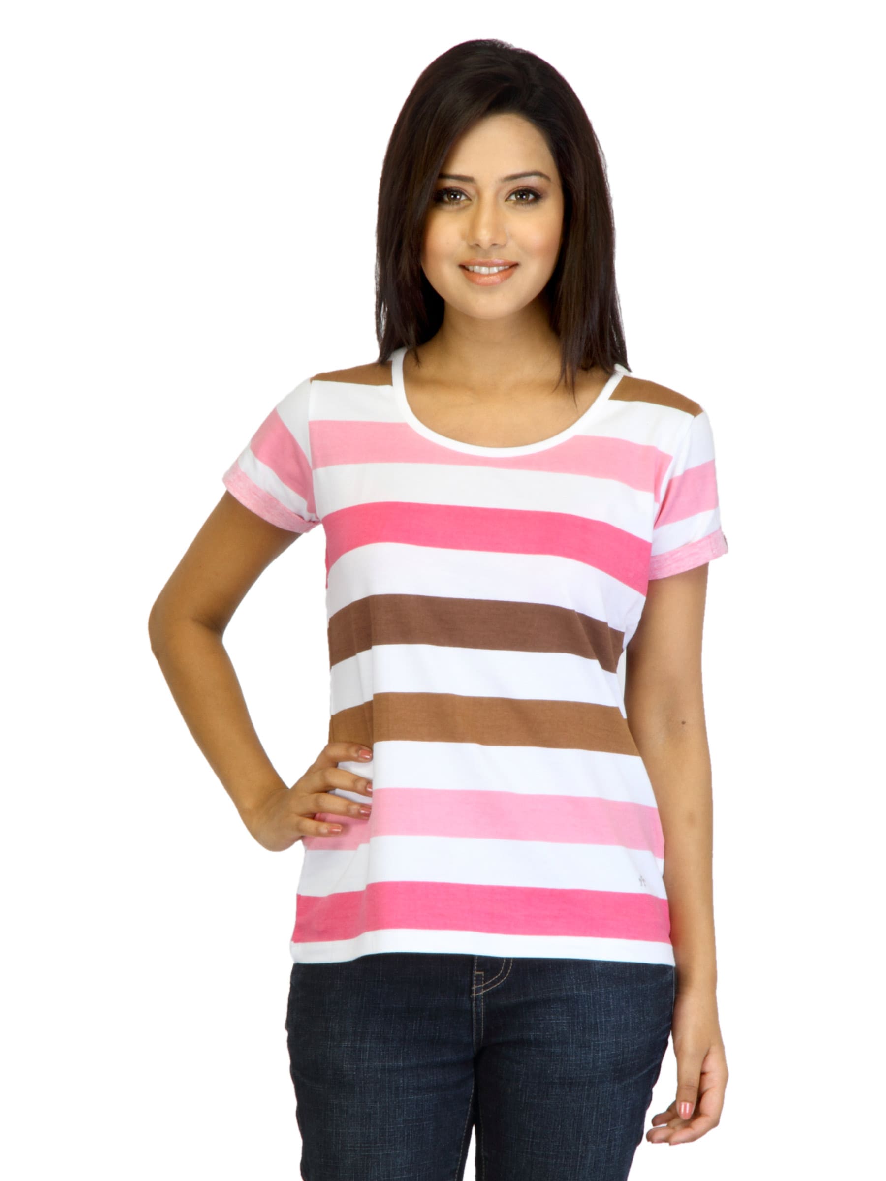 Arrow Woman Striped Pink T-shirt