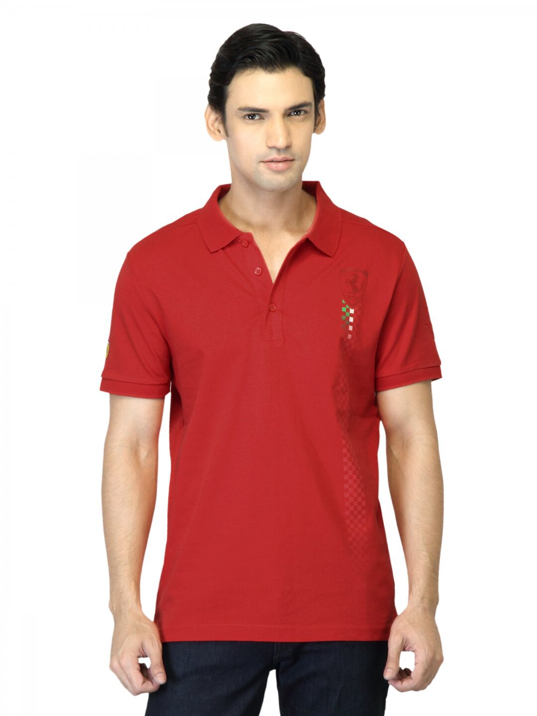 Puma Men Ferrari Red Polo T-shirt