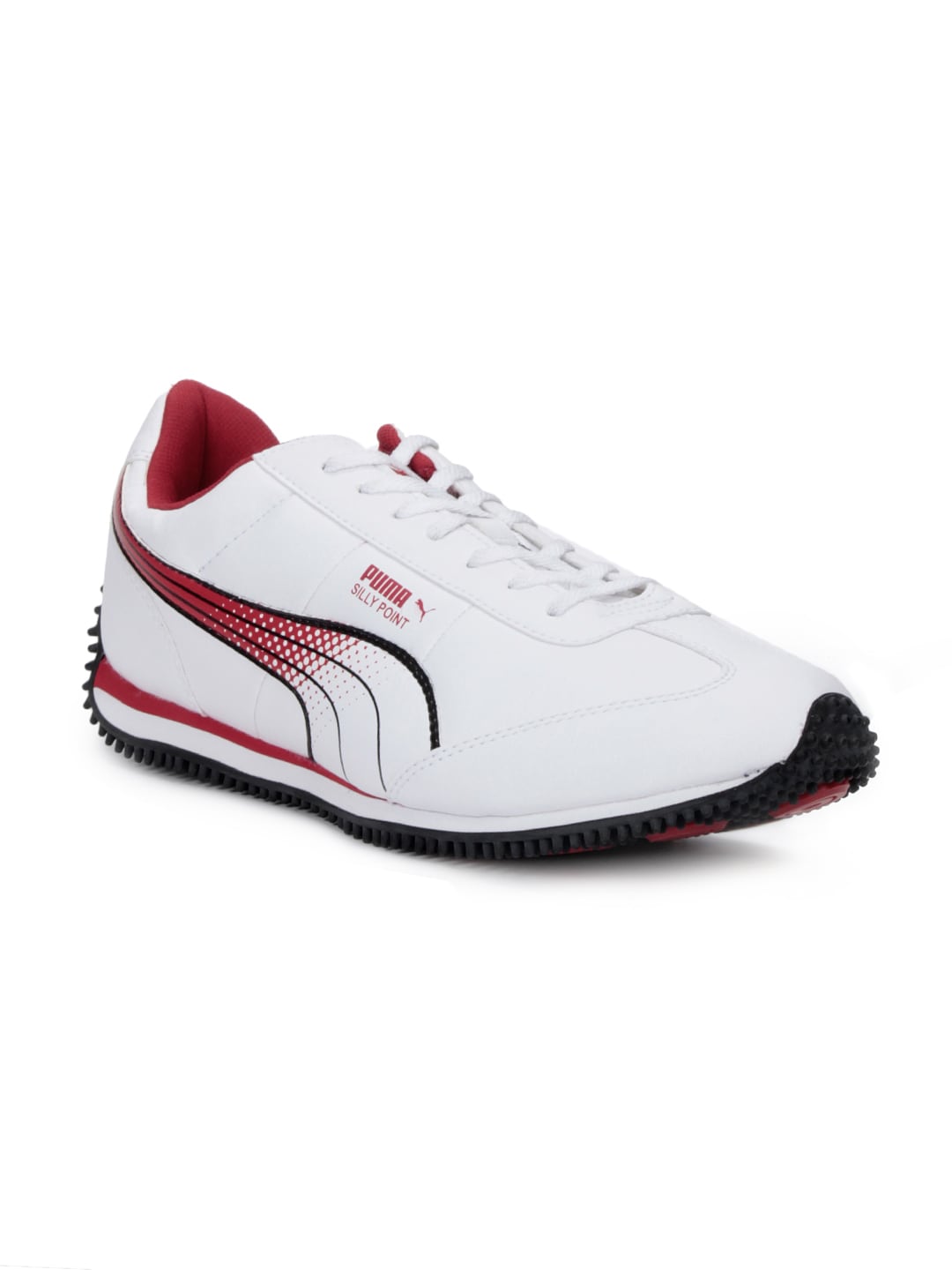 Puma Men Silly Point White & Red Sports Shoes