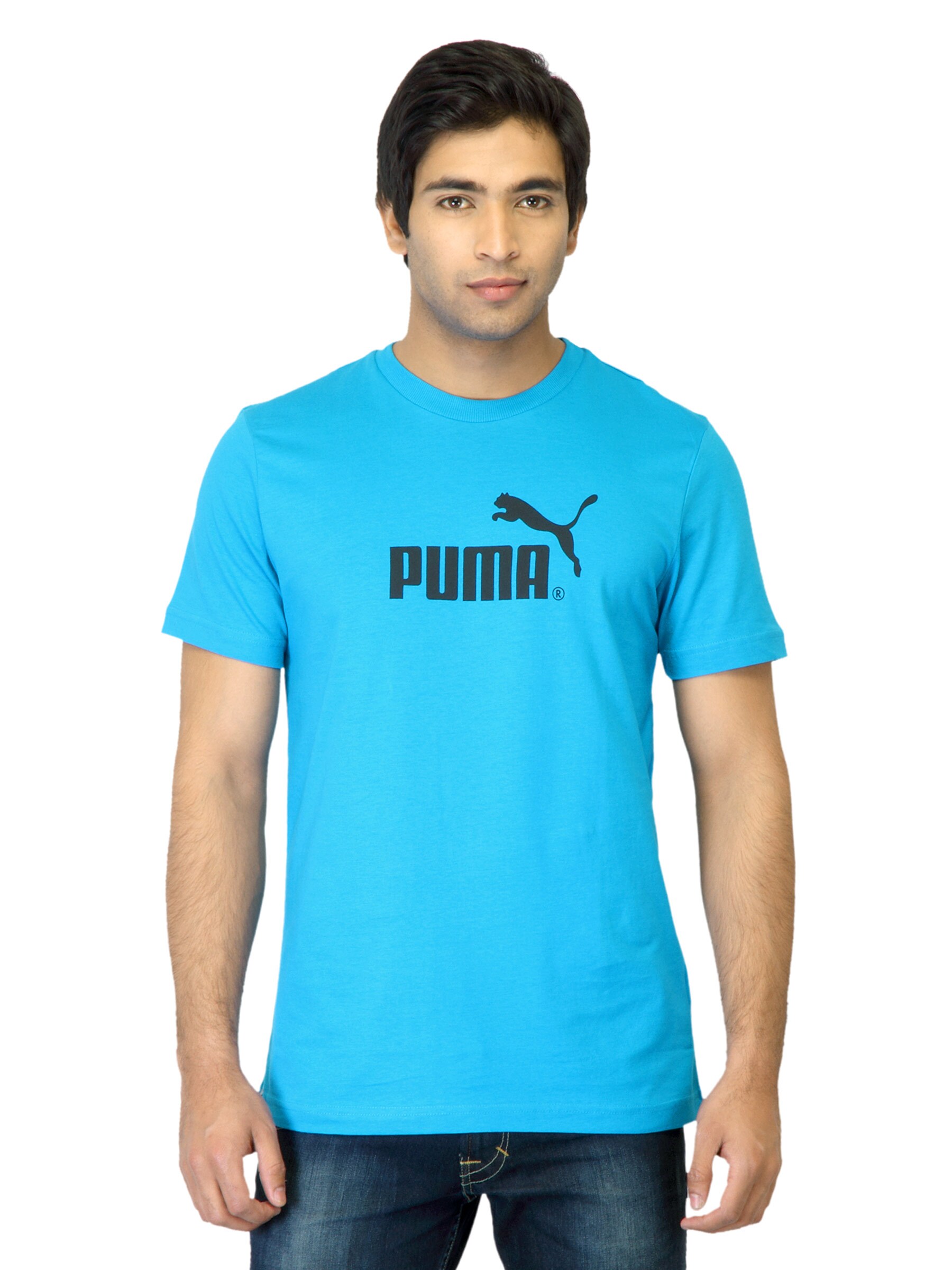Puma Men Large Logo Blue T-shirt