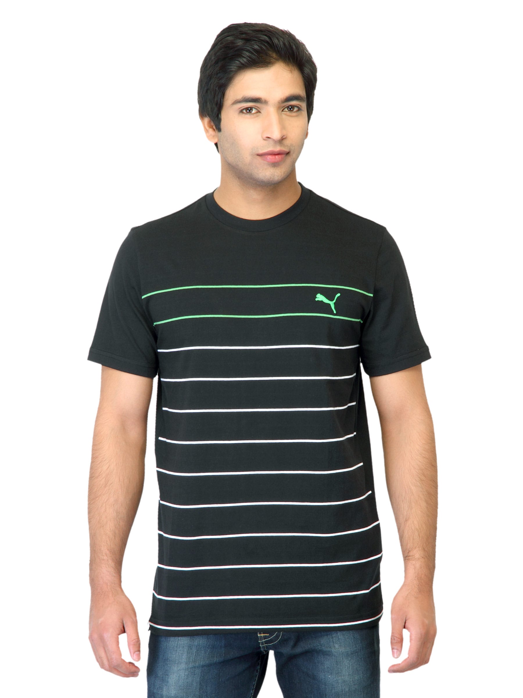 Puma Men Fine Striped Black T-shirt