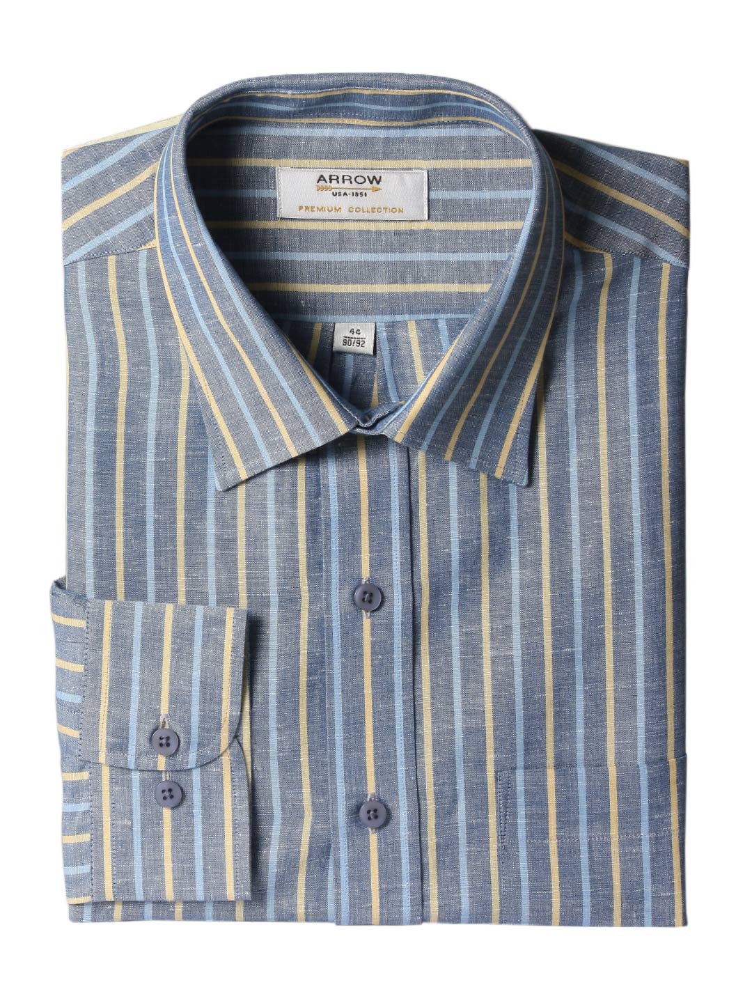 Arrow Men Blue Striped Shirt