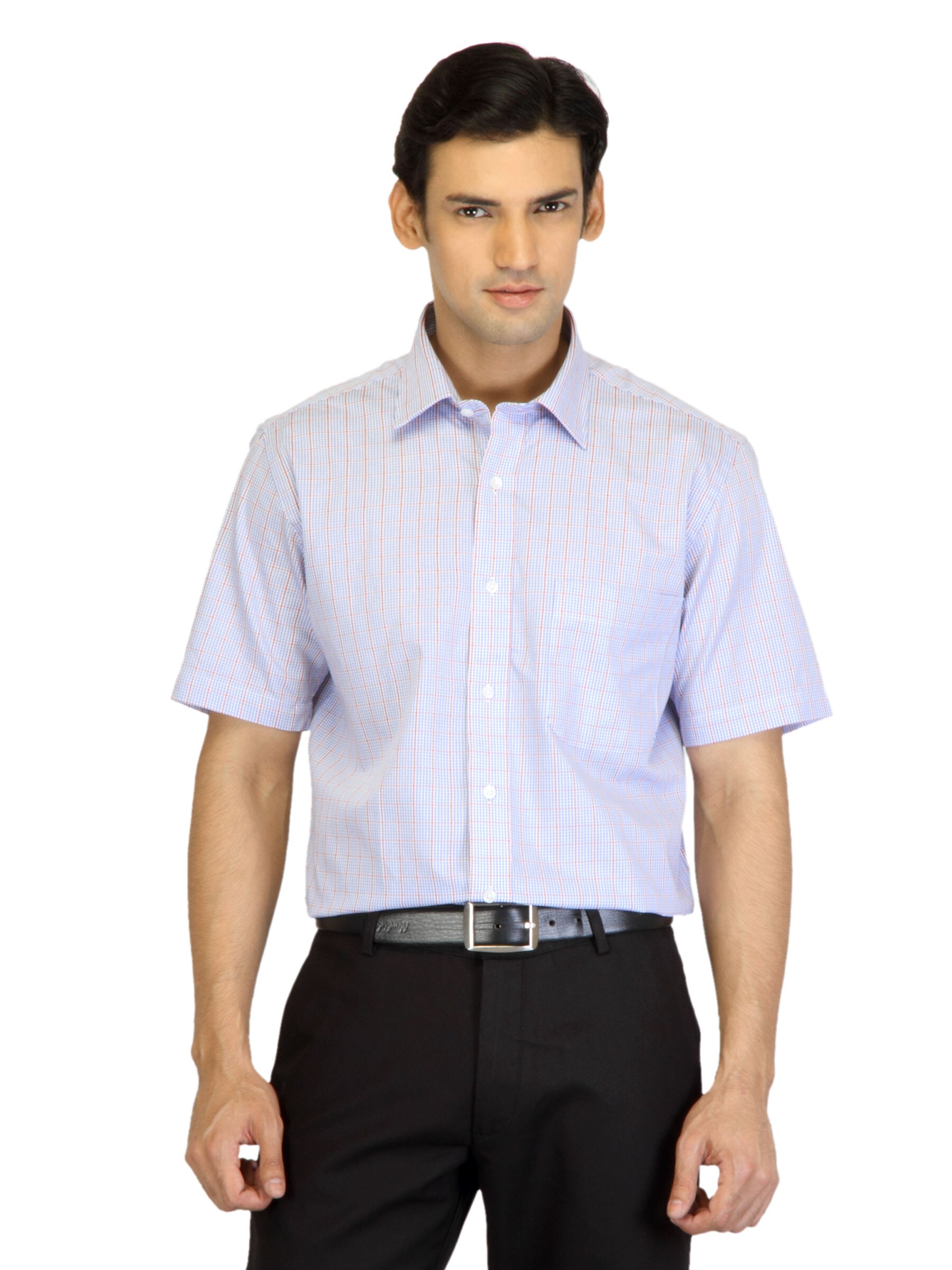 Arrow Men Blue Check Shirt