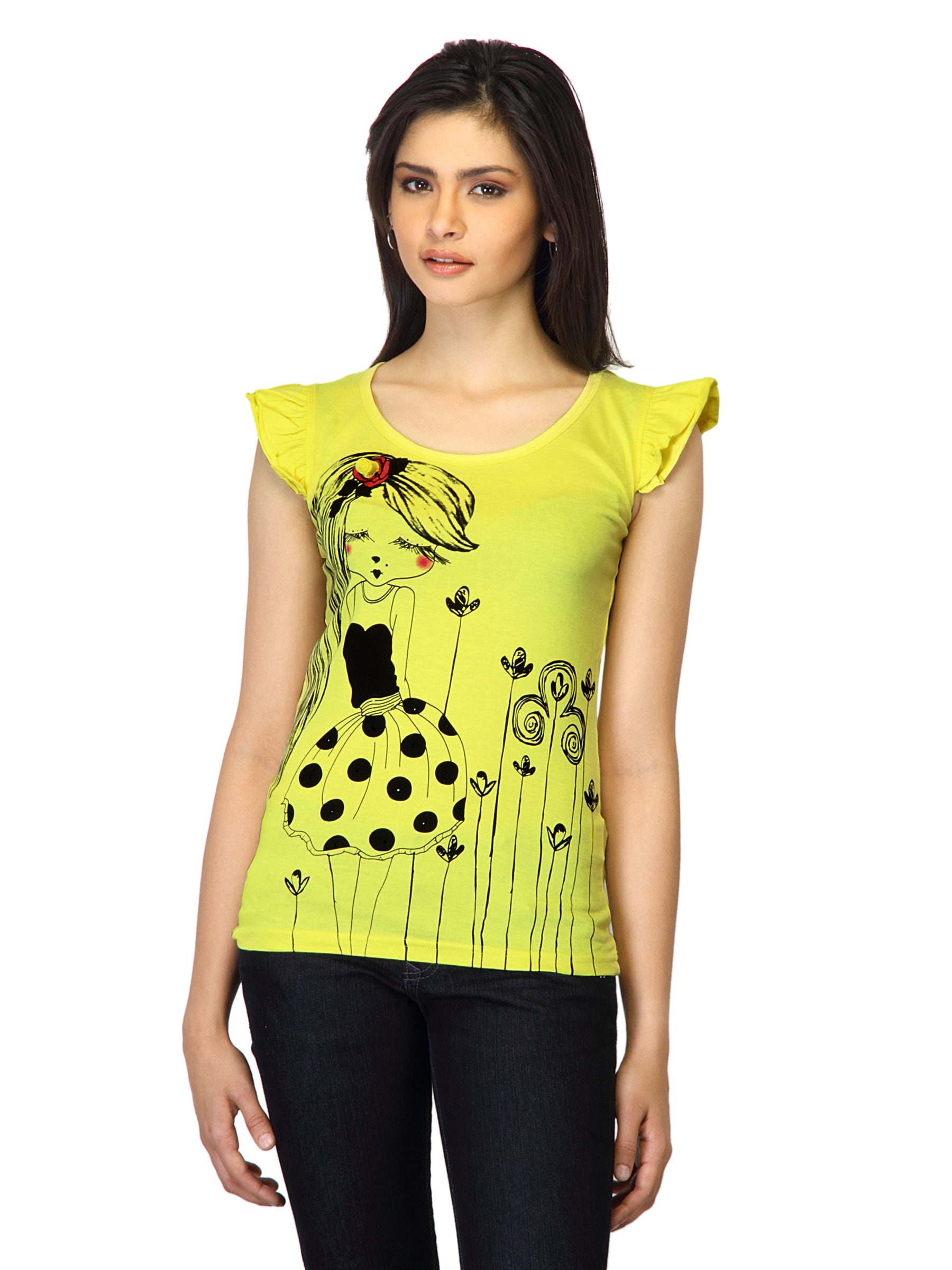 Jealous 21 Women Printed Yellow Top