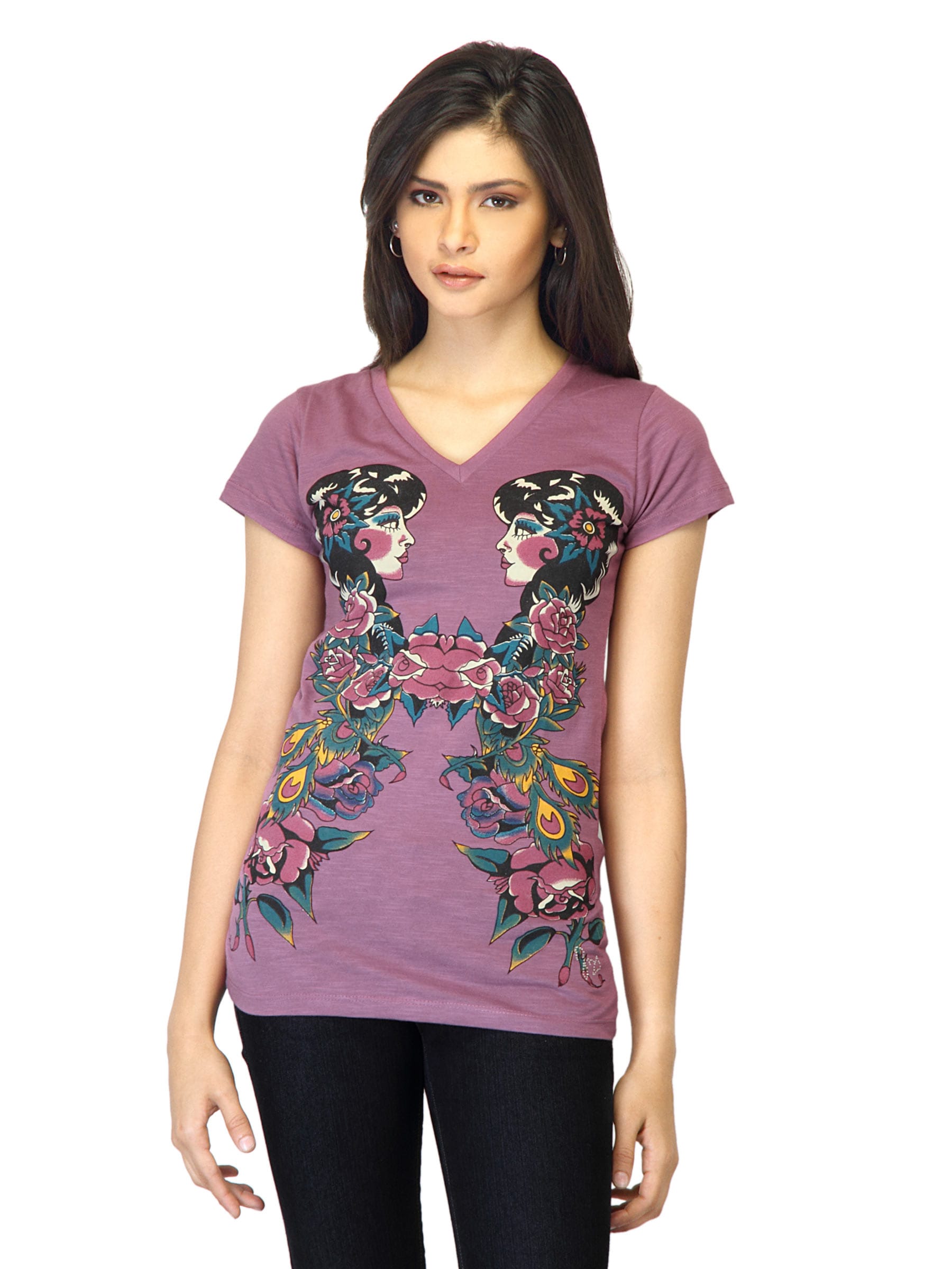 Jealous 21 Women Printed Mauve Top