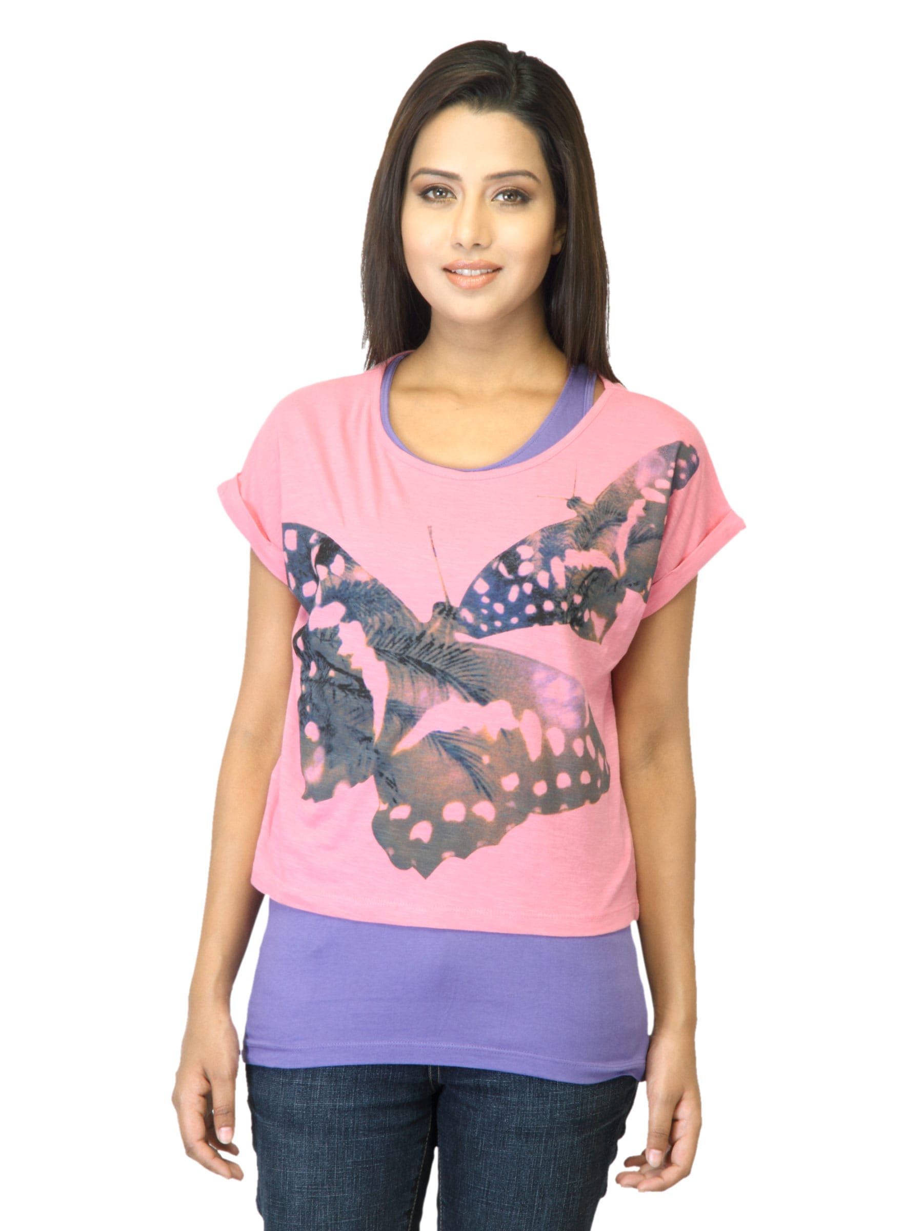 Jealous 21 Women Printed Pink Top