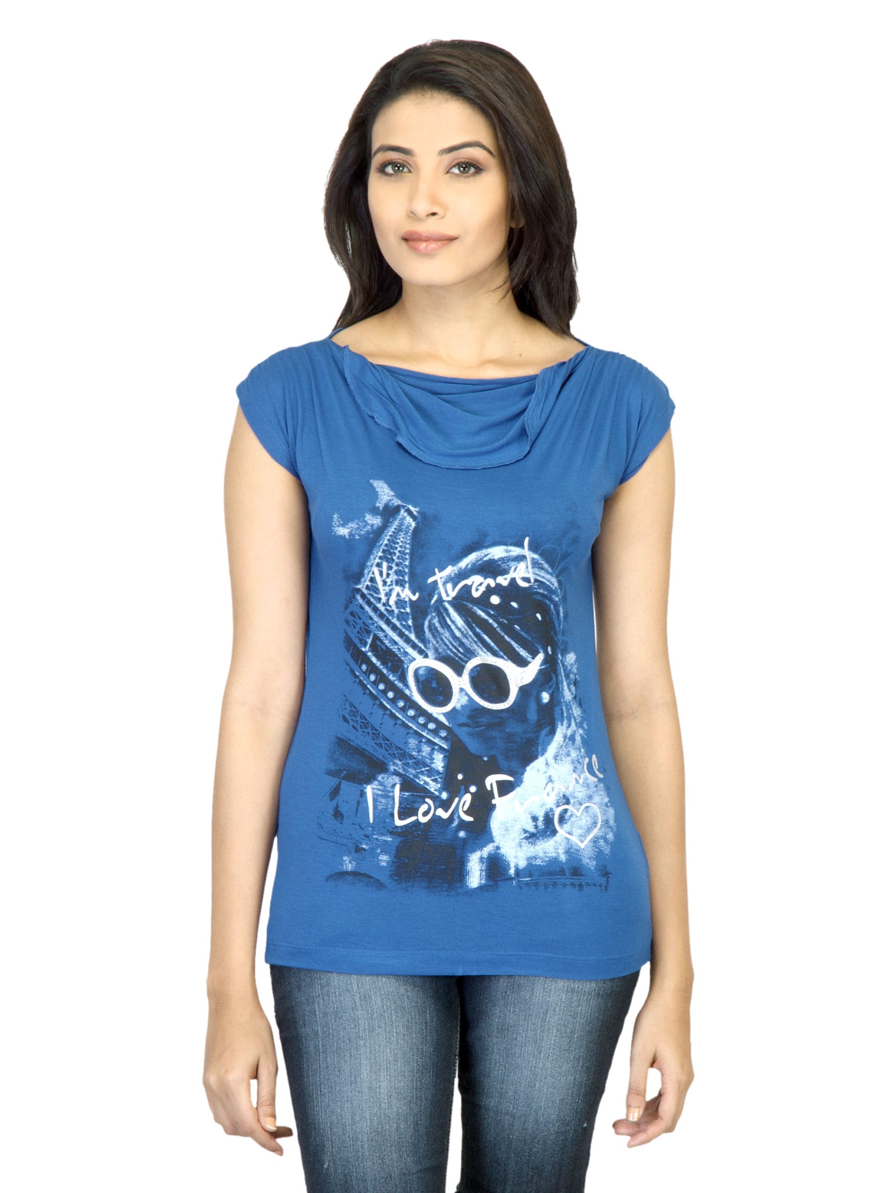 Jealous 21 Women Printed Blue Top