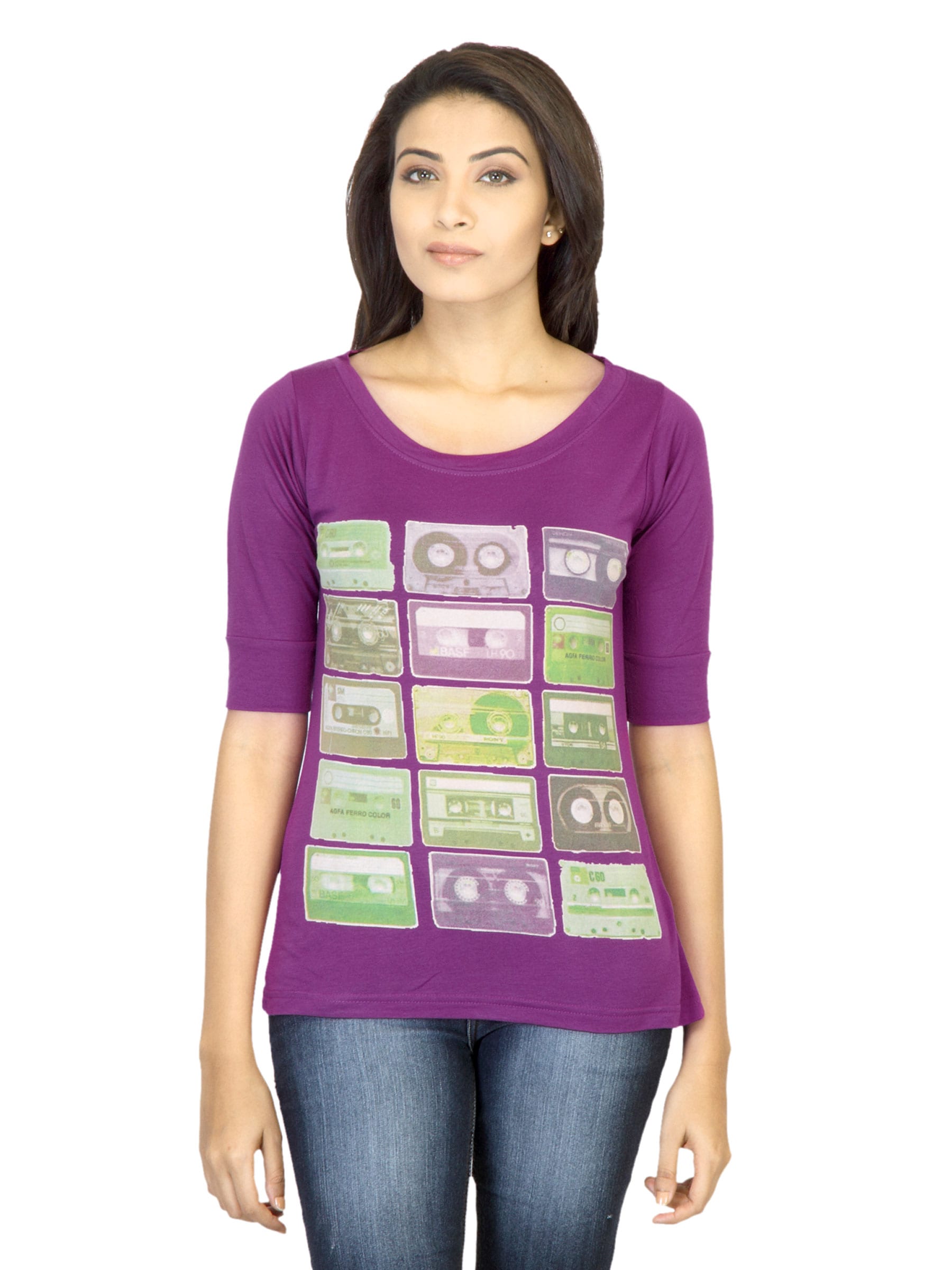 Jealous 21 Women Printed Purple Top