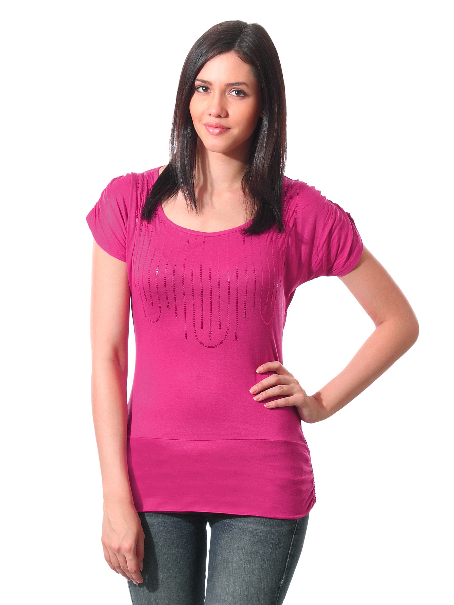 Jealous 21 Women Solid Magenta Top