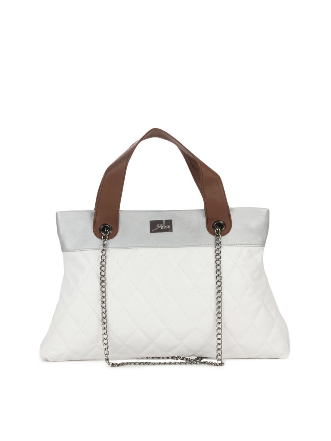 Yelloe White Chain Detail Handbag