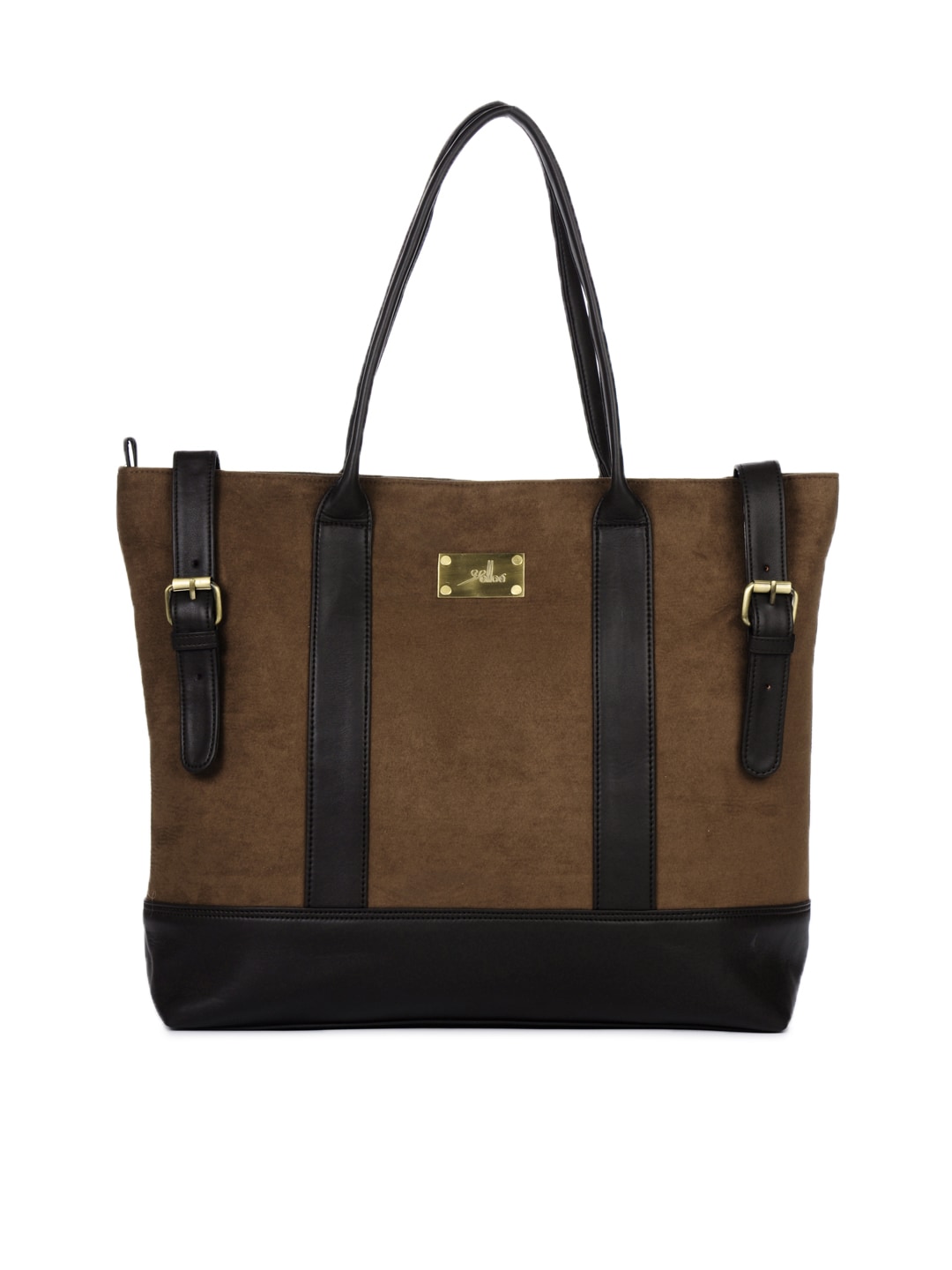 Yelloe Women Shoppers Fun Brown Handbag