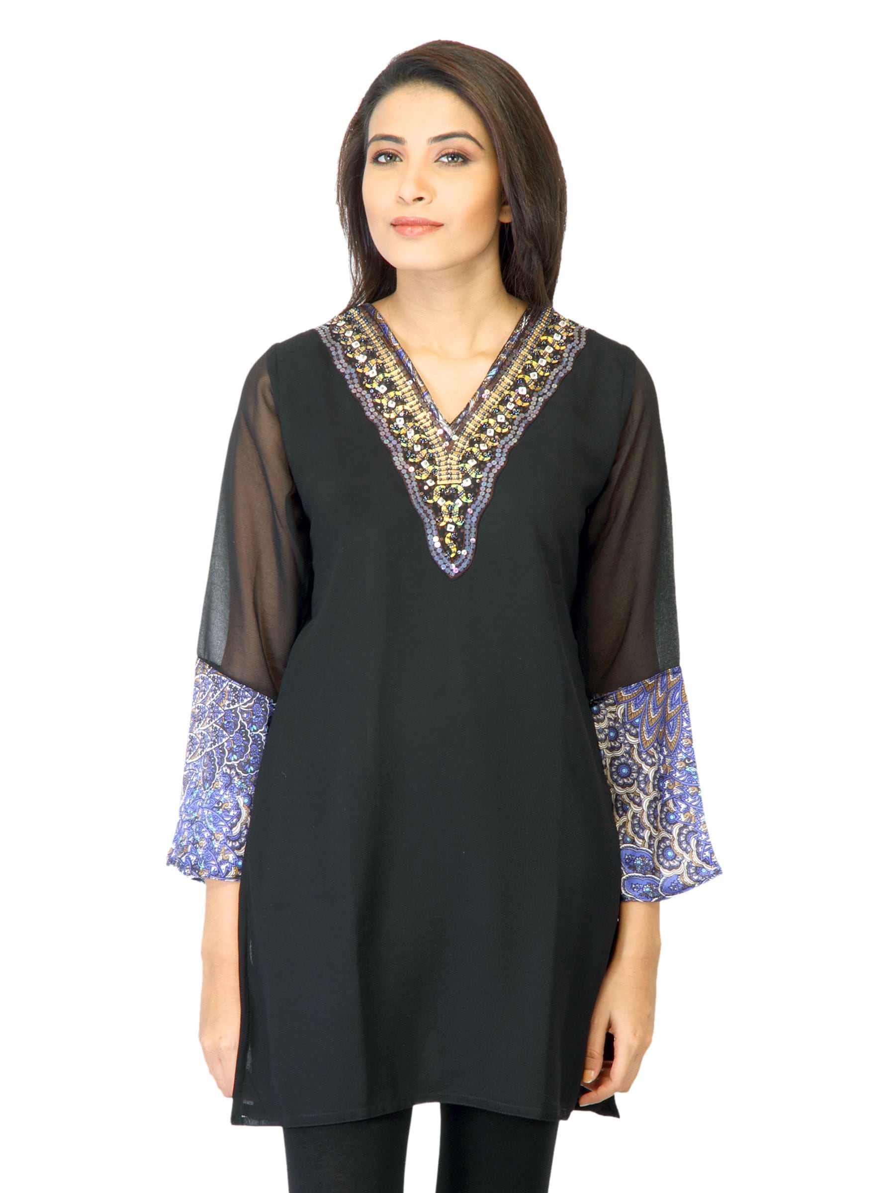 Aneri Women Aaliya Black Kurta