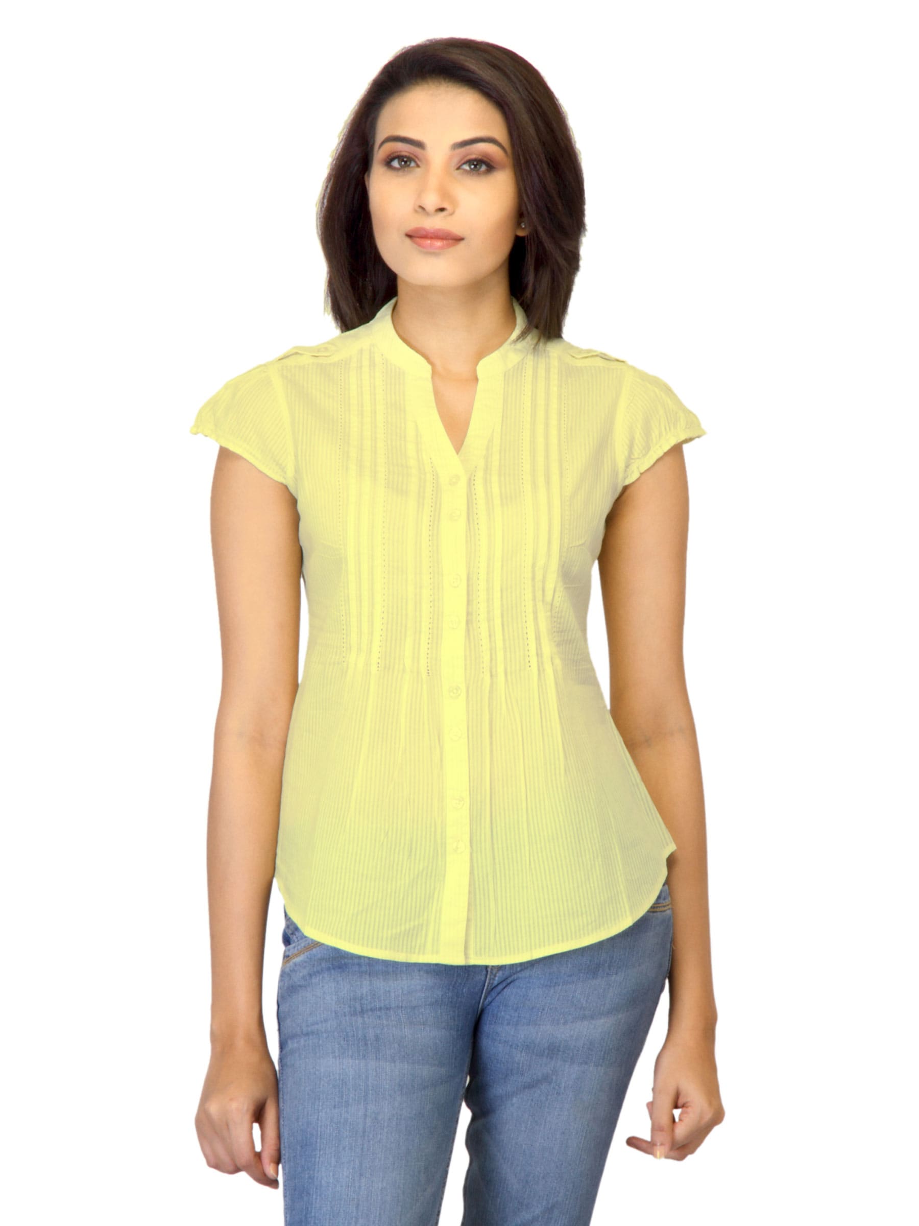 Arrow Woman Light Yellow Striped Shirt