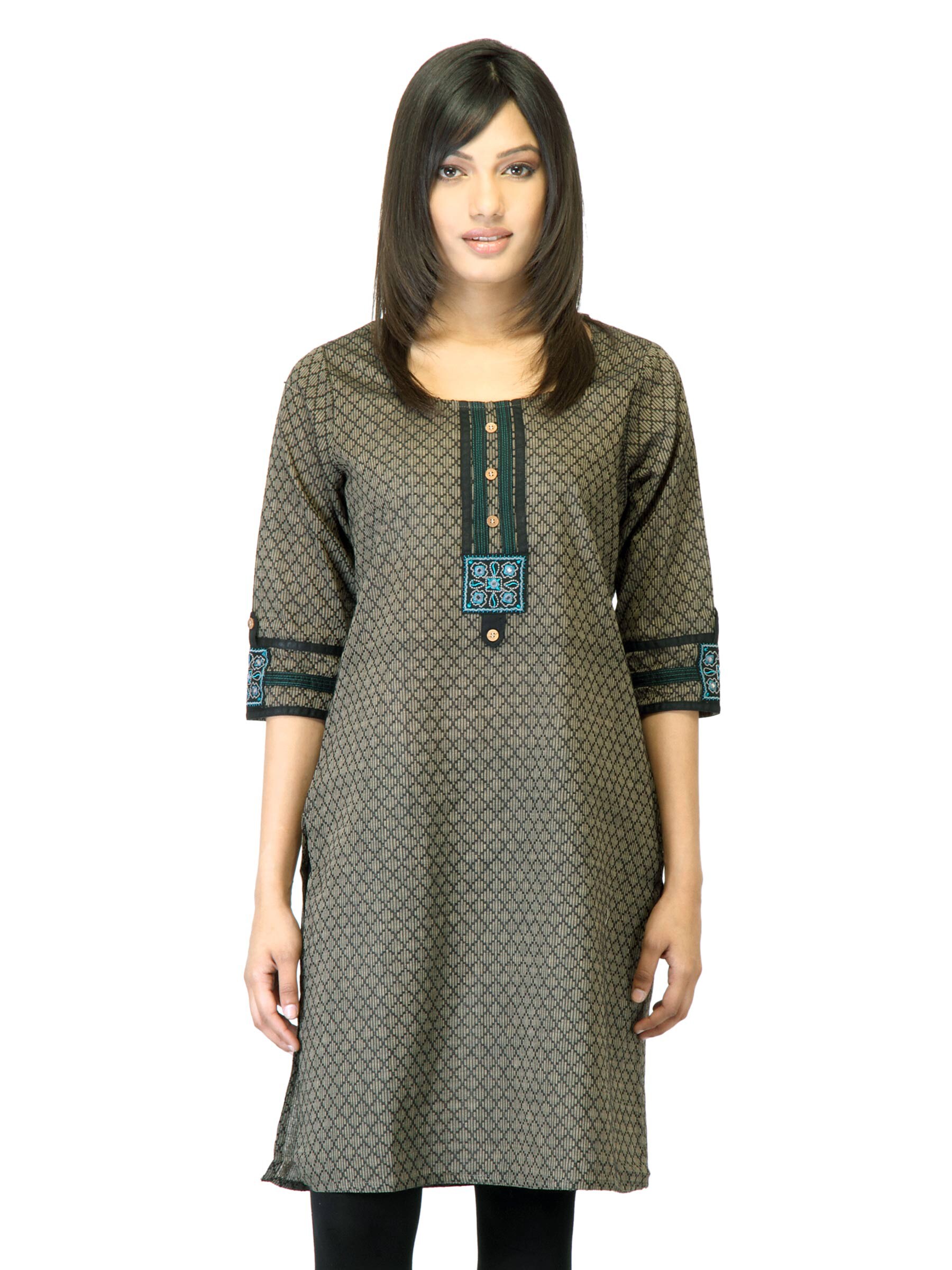 Mother Earth Women Black Kurta