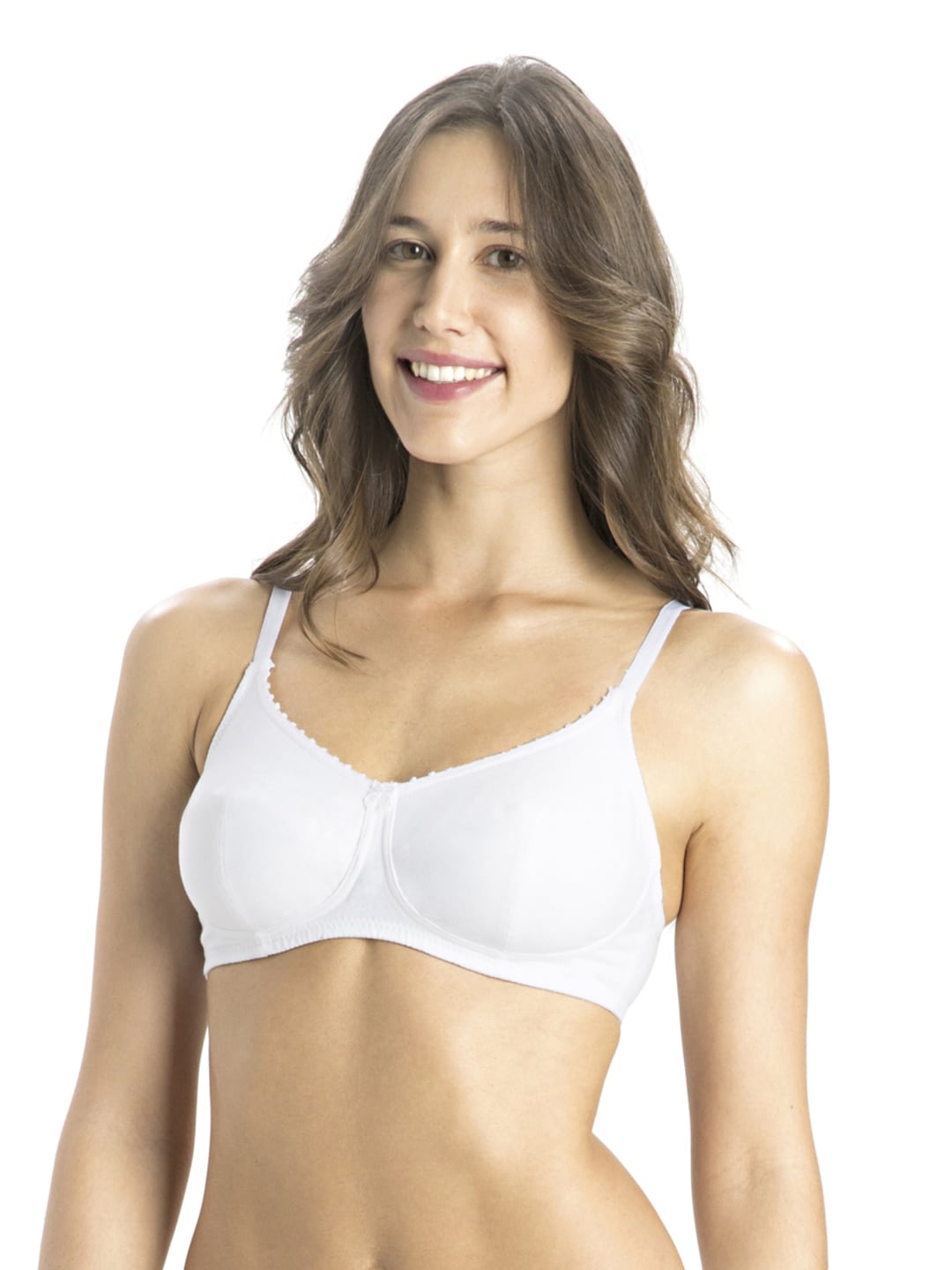 Jockey Essence White Solid Non-Wired Non-Padded Slim FIt Bra 1615