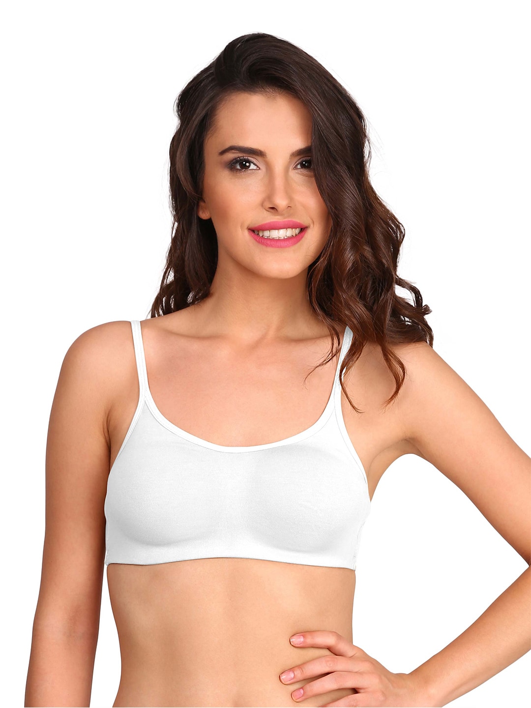 Jockey White Solid Non-Wired Non-Padded Bra SS 12