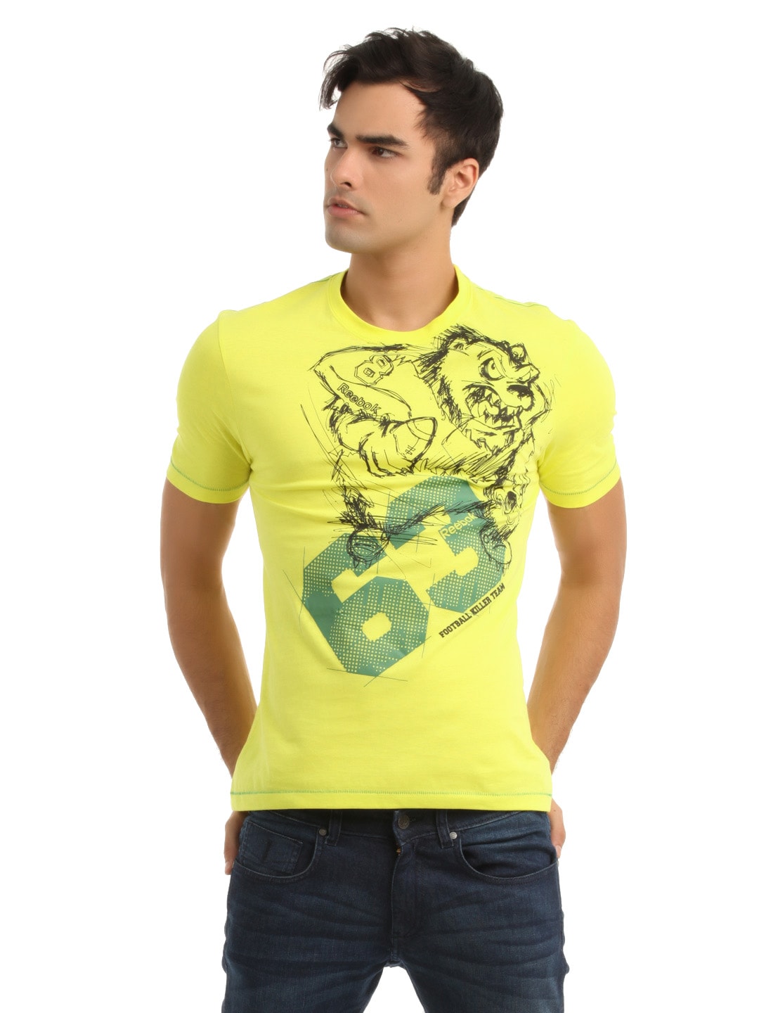 Reebok Men Lemon Yellow T-shirt