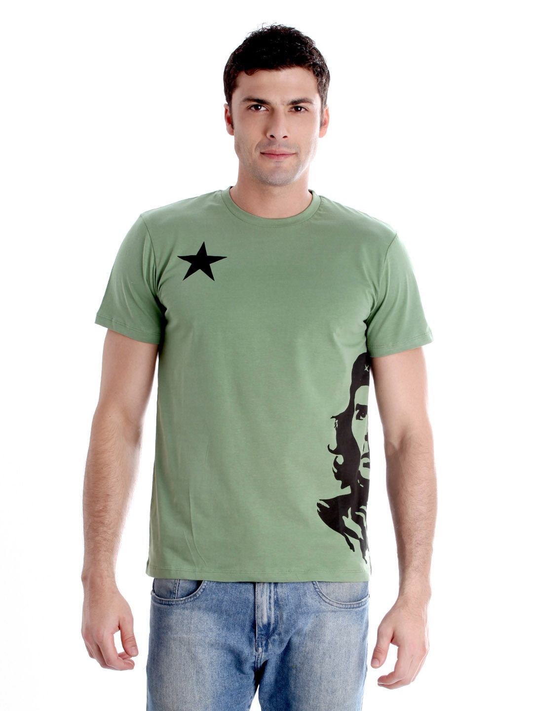 Che Guevara Men Printed Green T-shirt