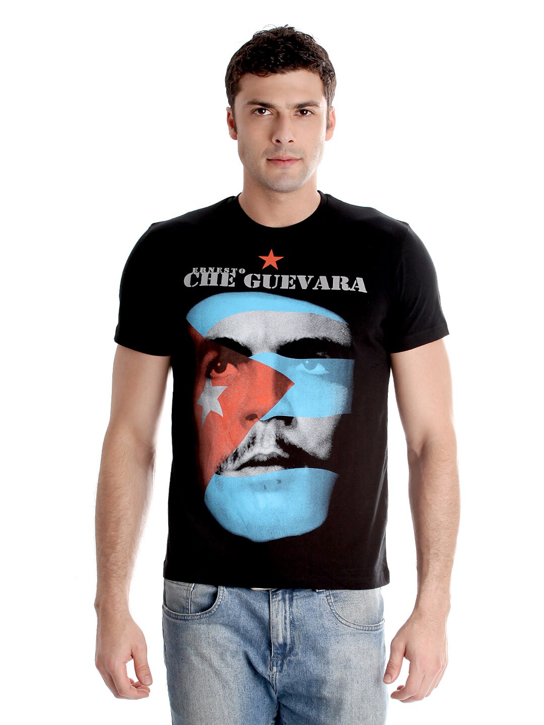 Che Guevara Men Printed Black T-shirt
