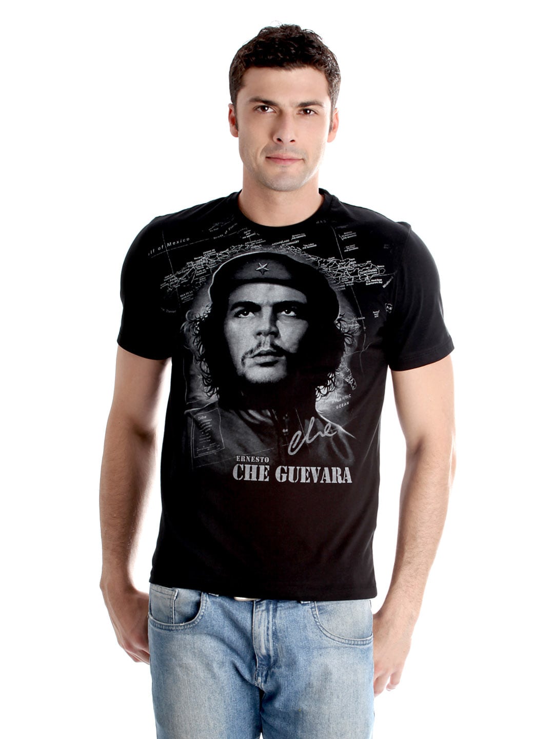Che Guevara Men Printed Black T-shirt