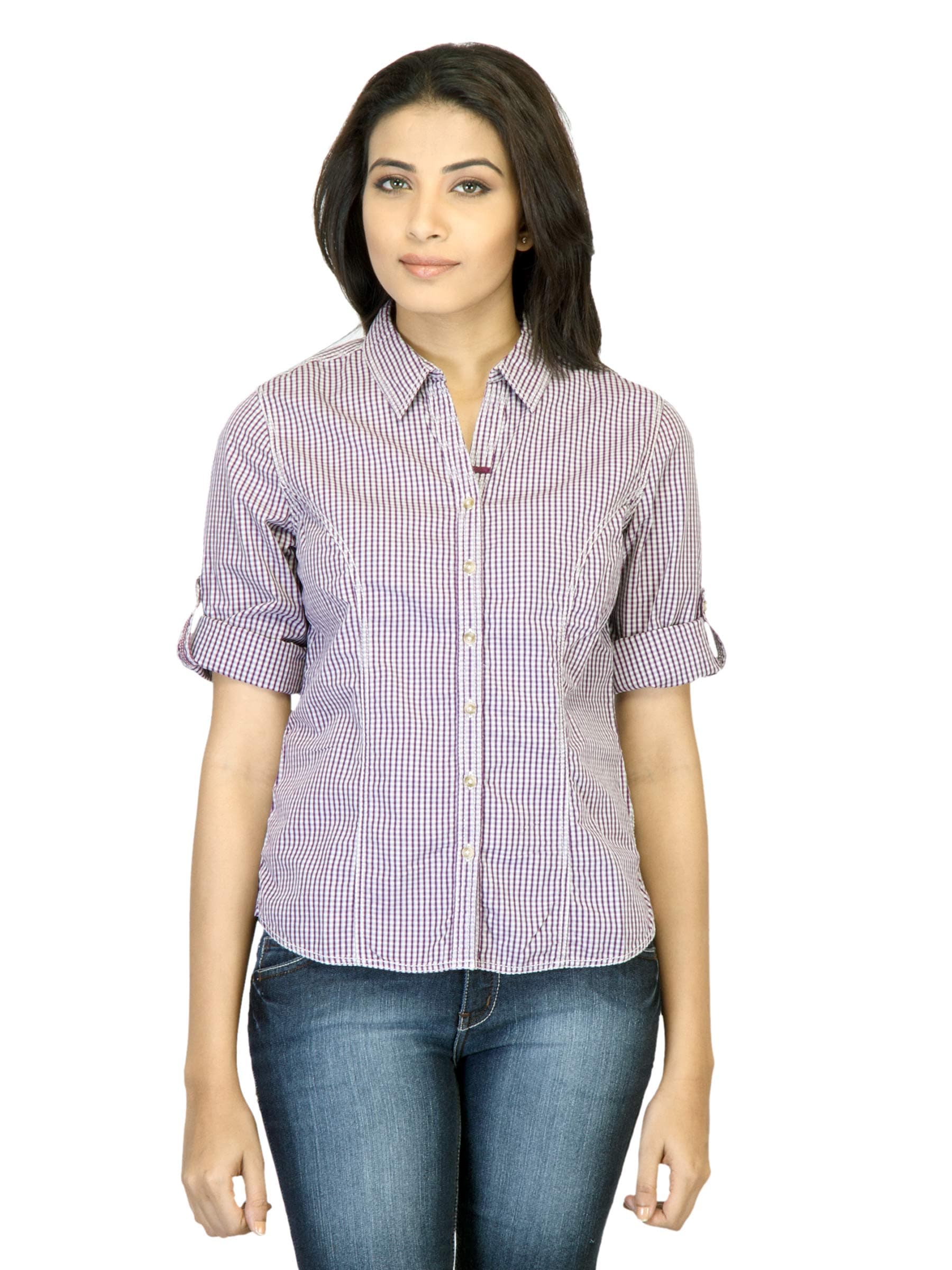 Scullers For Her Check Purple Shirt