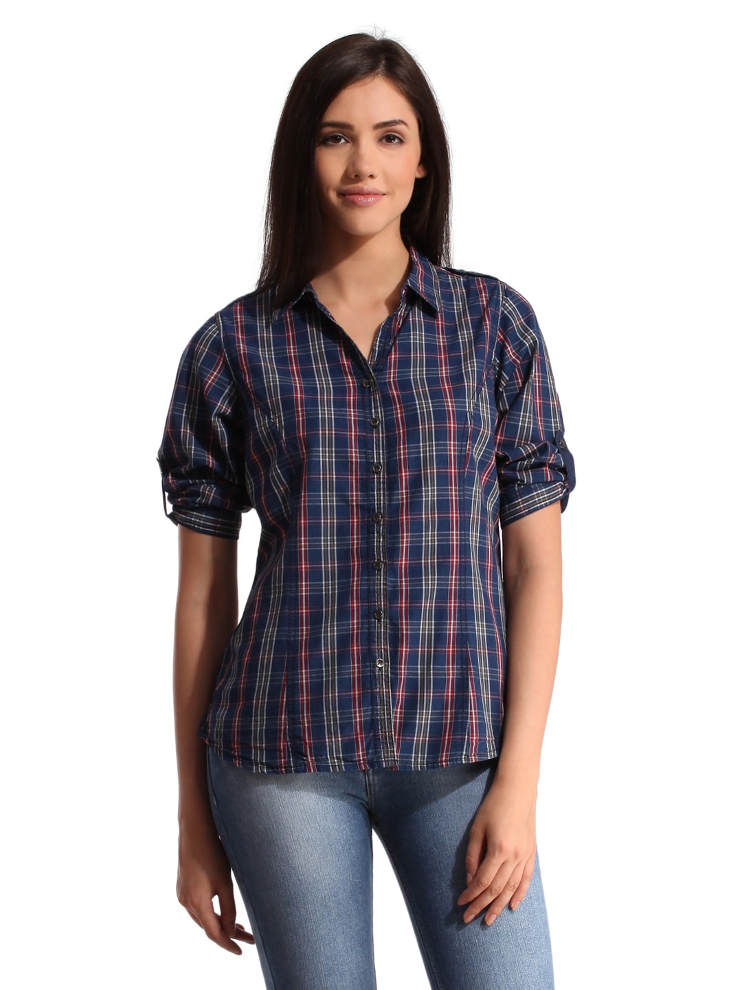 Scullers For Her Women Check Blue Shirt