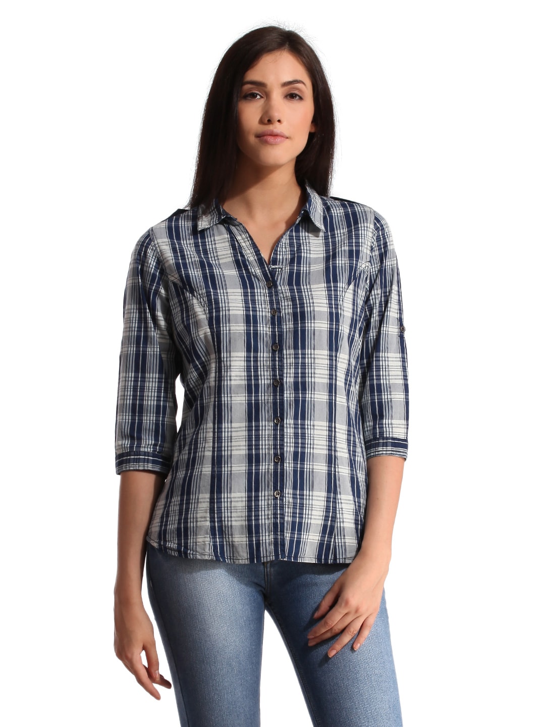 Scullers For Her Women Check Blue Shirt
