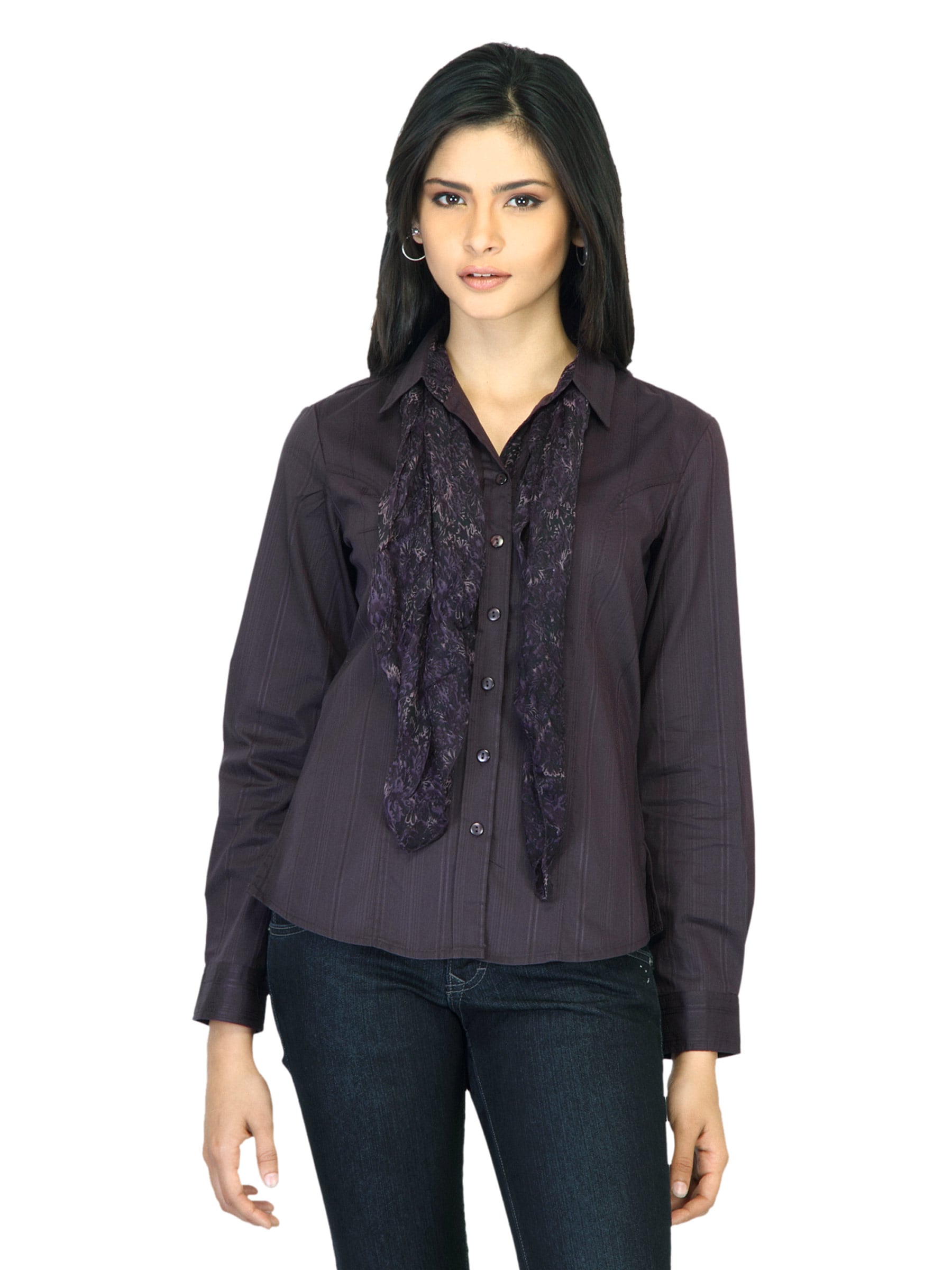 Scullers For Her Striped Purple Shirt