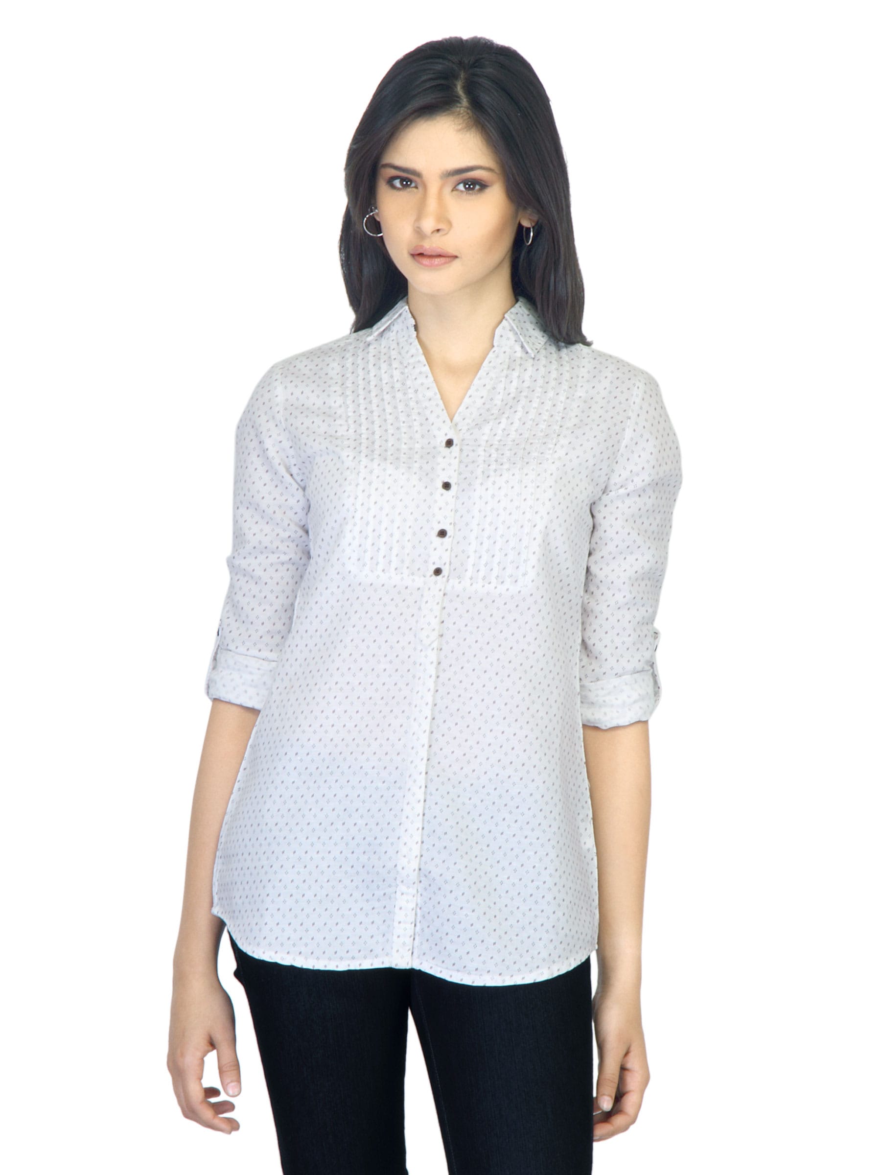Scullers For Her Printed White Shirt
