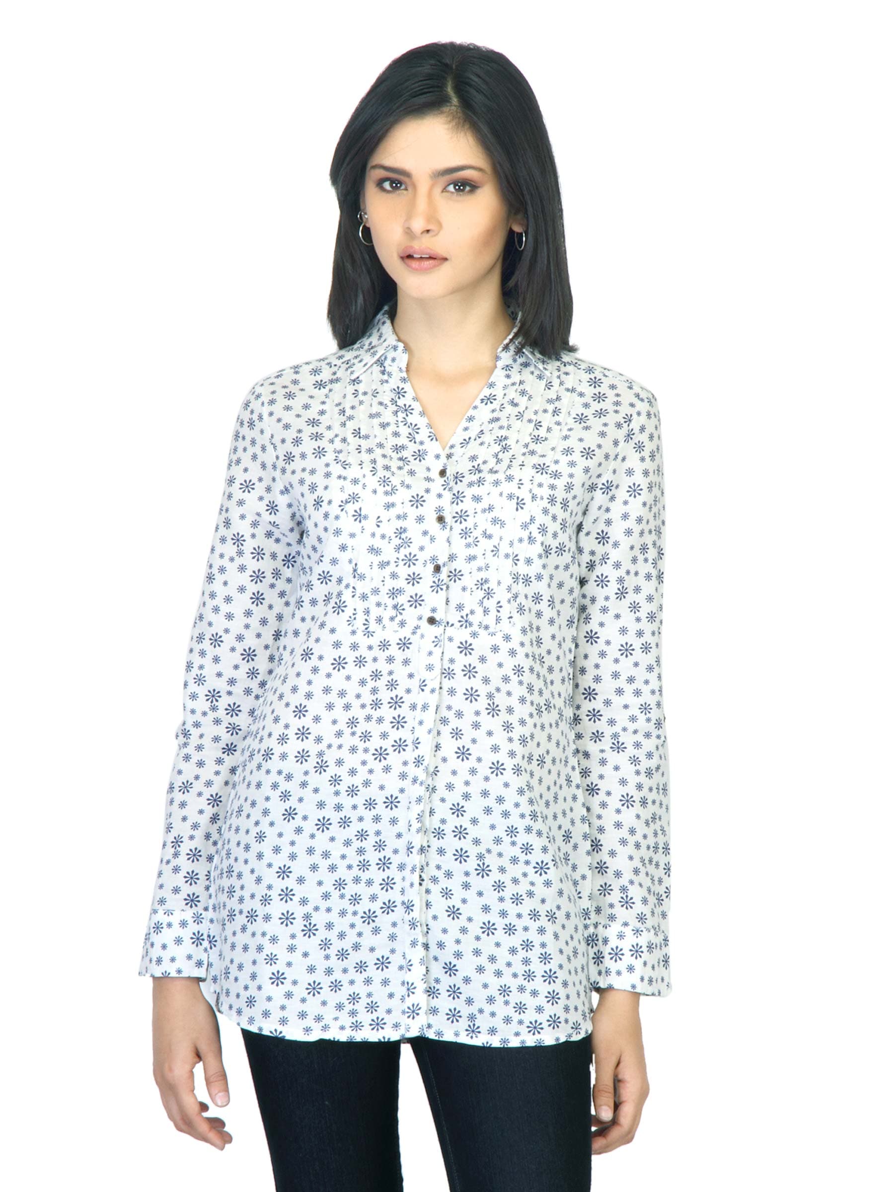 Scullers For Her Printed White Shirt
