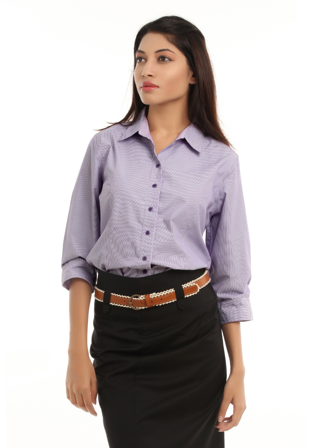 Scullers For Her Purple Striped Shirt