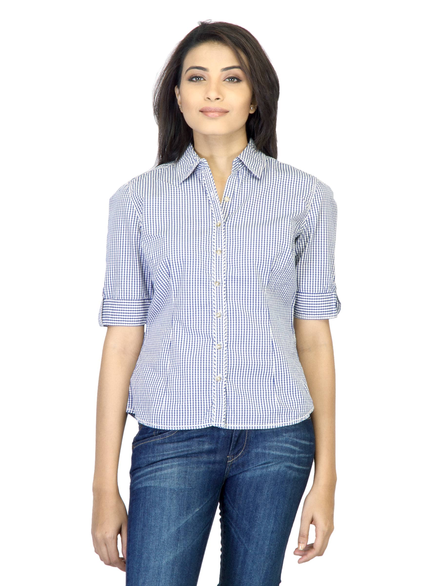 Scullers For Her Check Blue Shirt