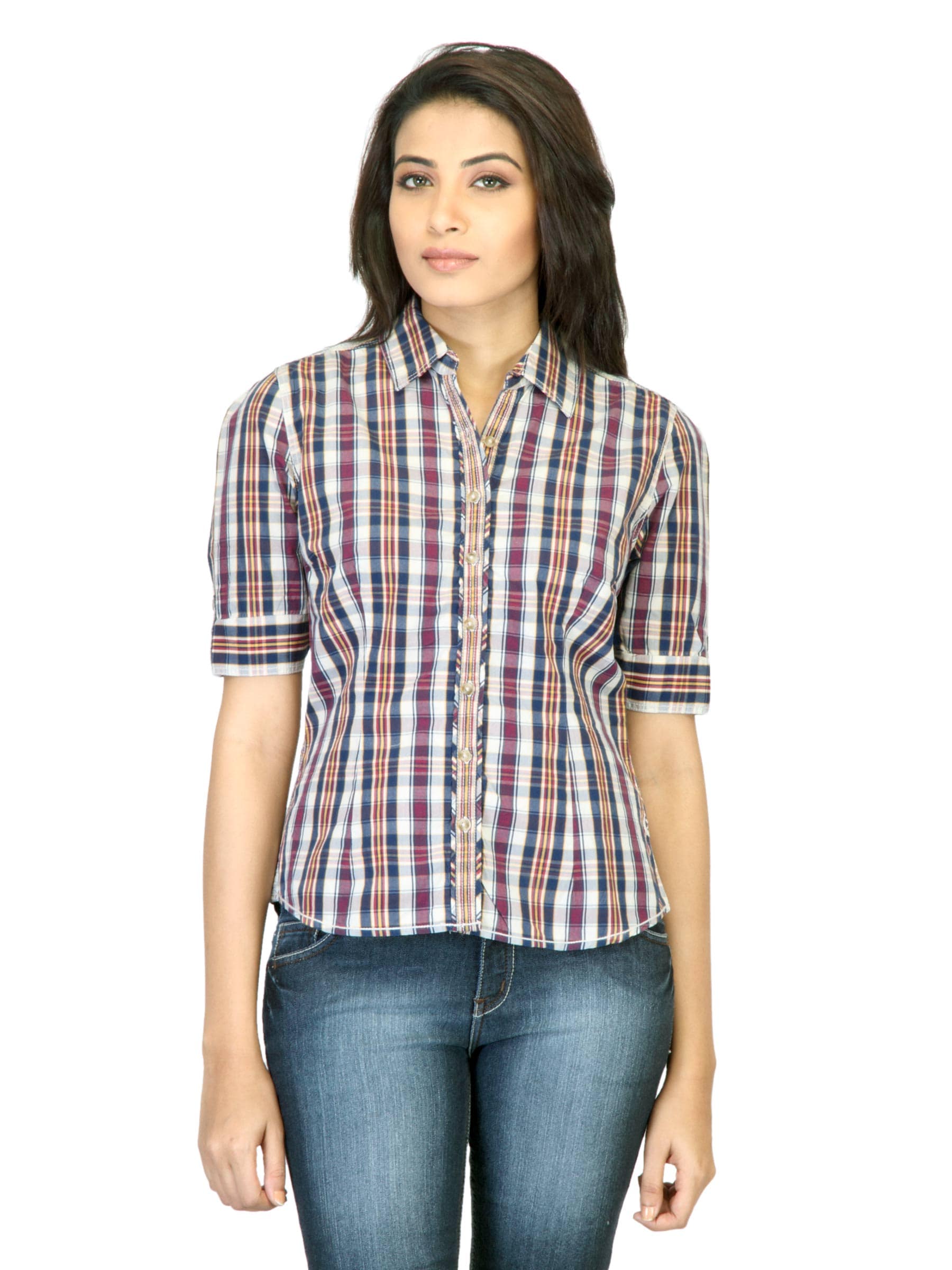 Scullers For Her Check Maroon Shirt