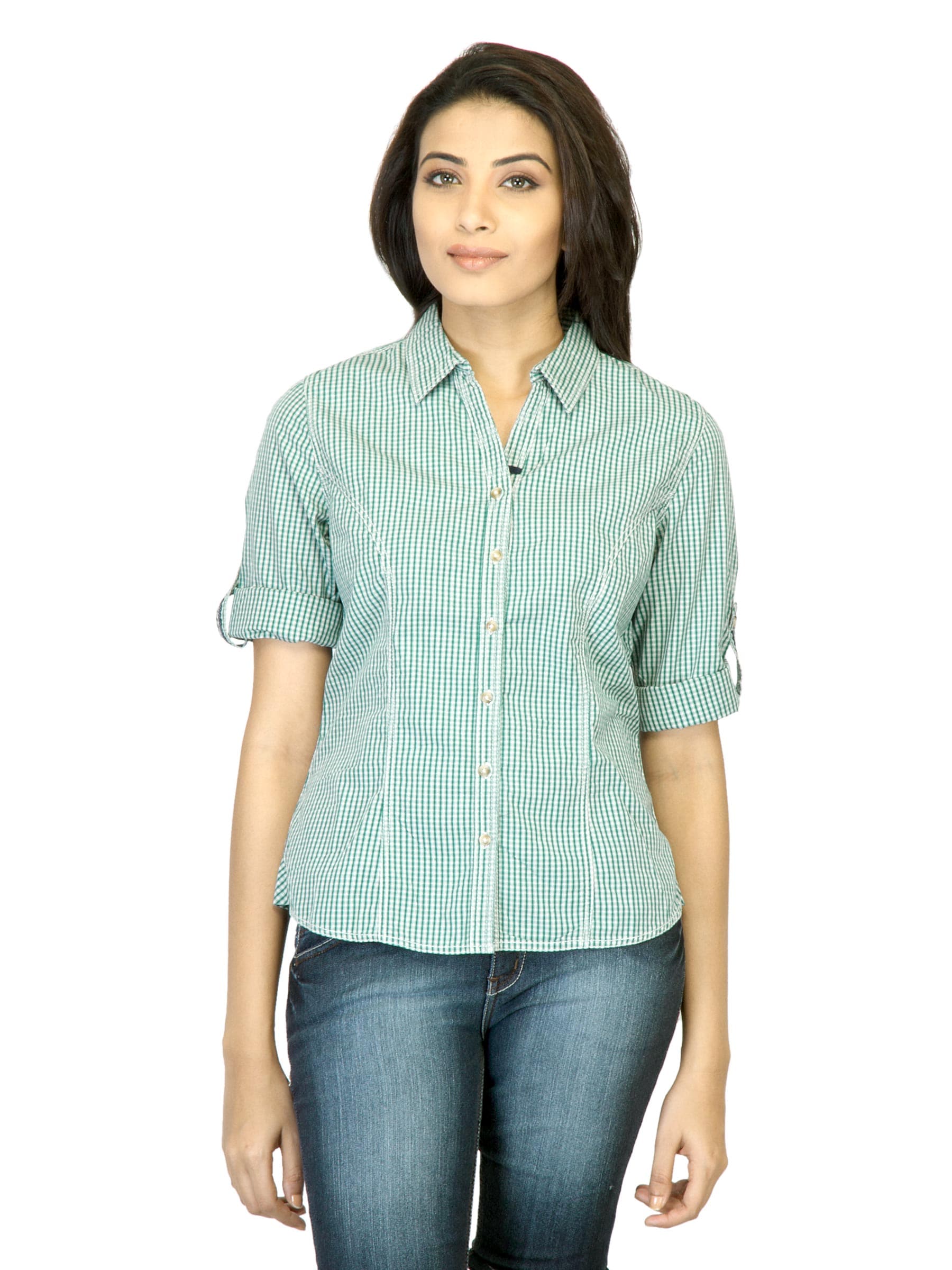 Scullers For Her Check Green Shirt