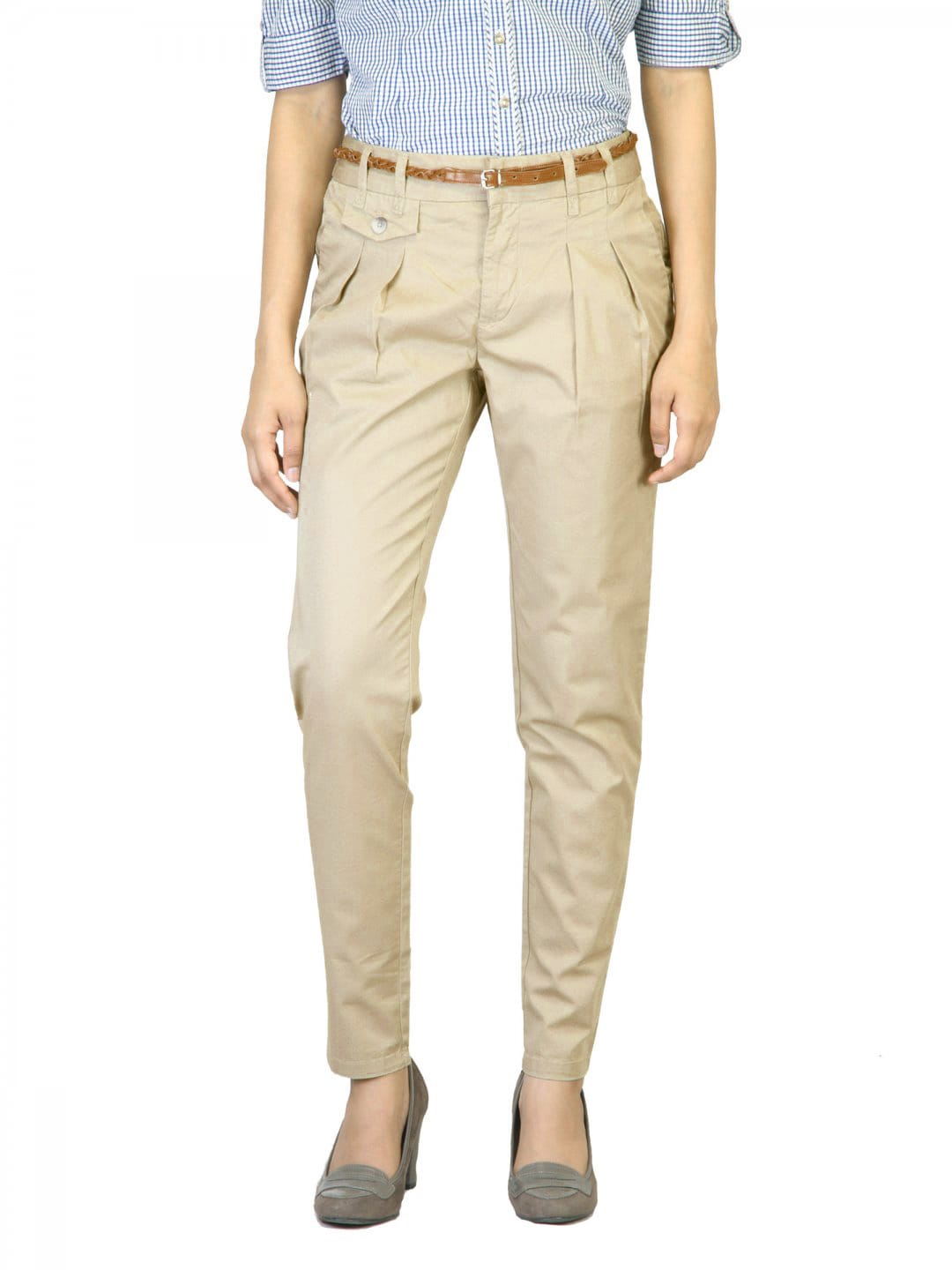 Scullers For Her Women Beige Trousers