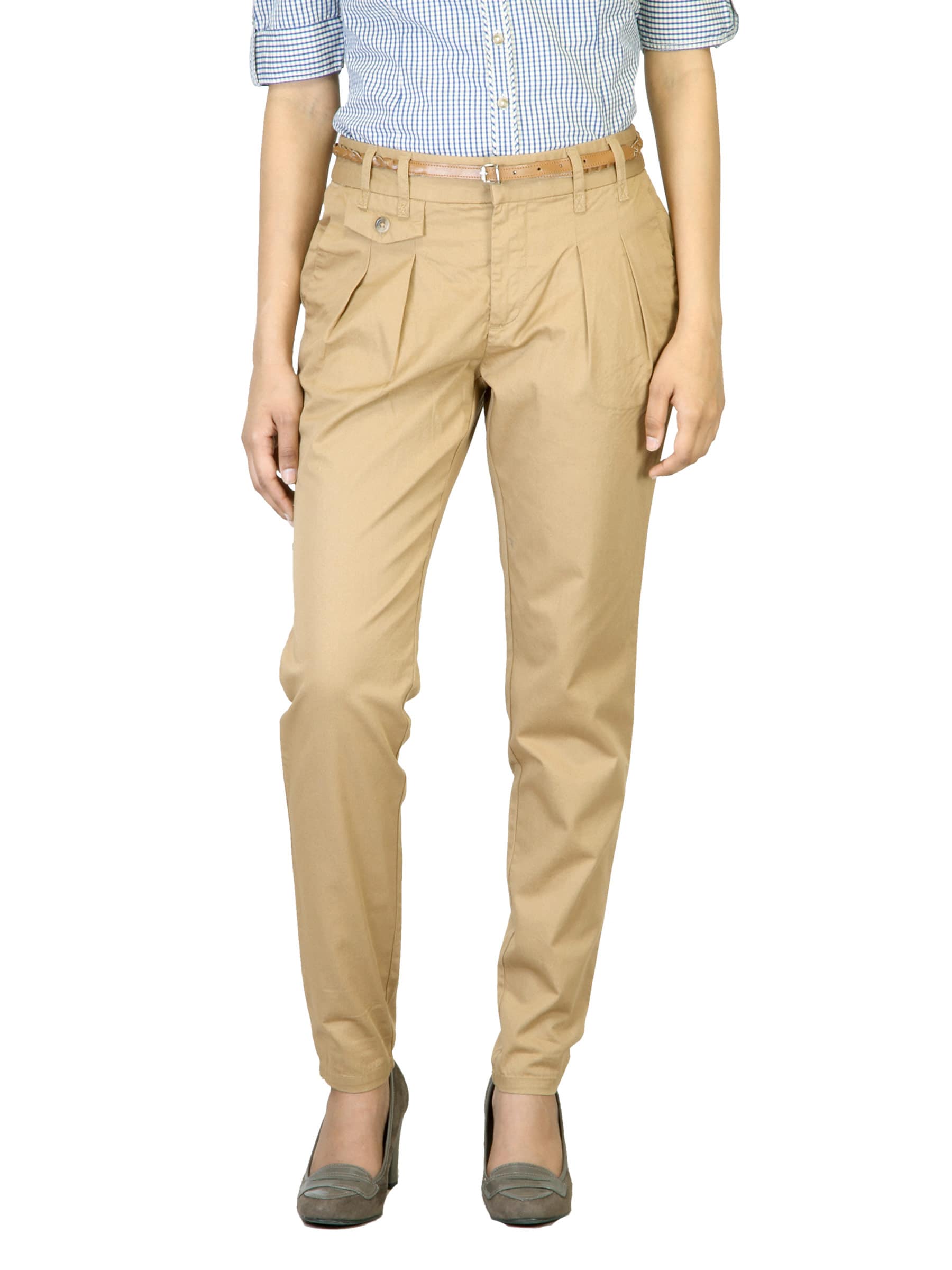Scullers For Her Women Tan Trousers