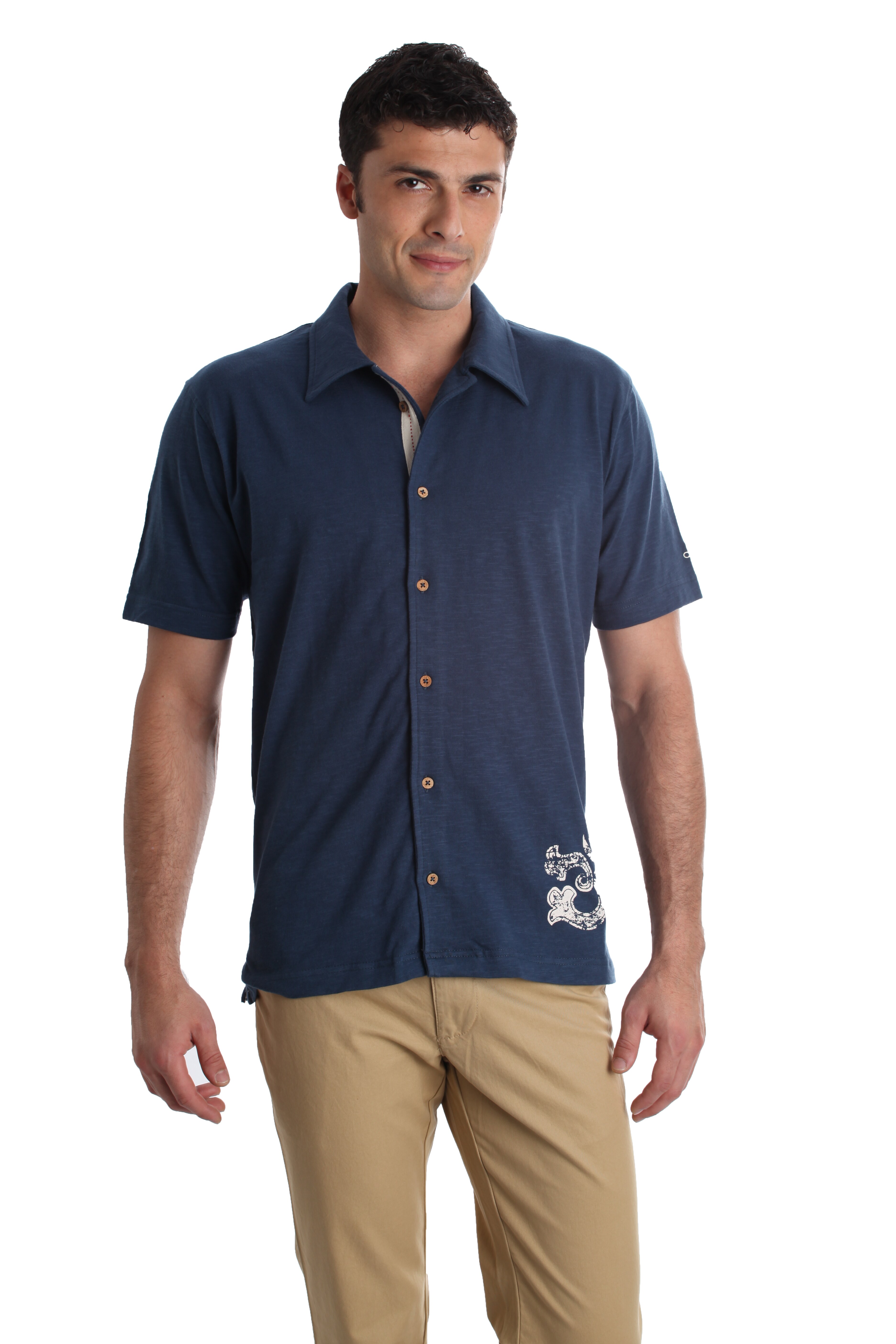 Urban Yoga Men Blue Shirt