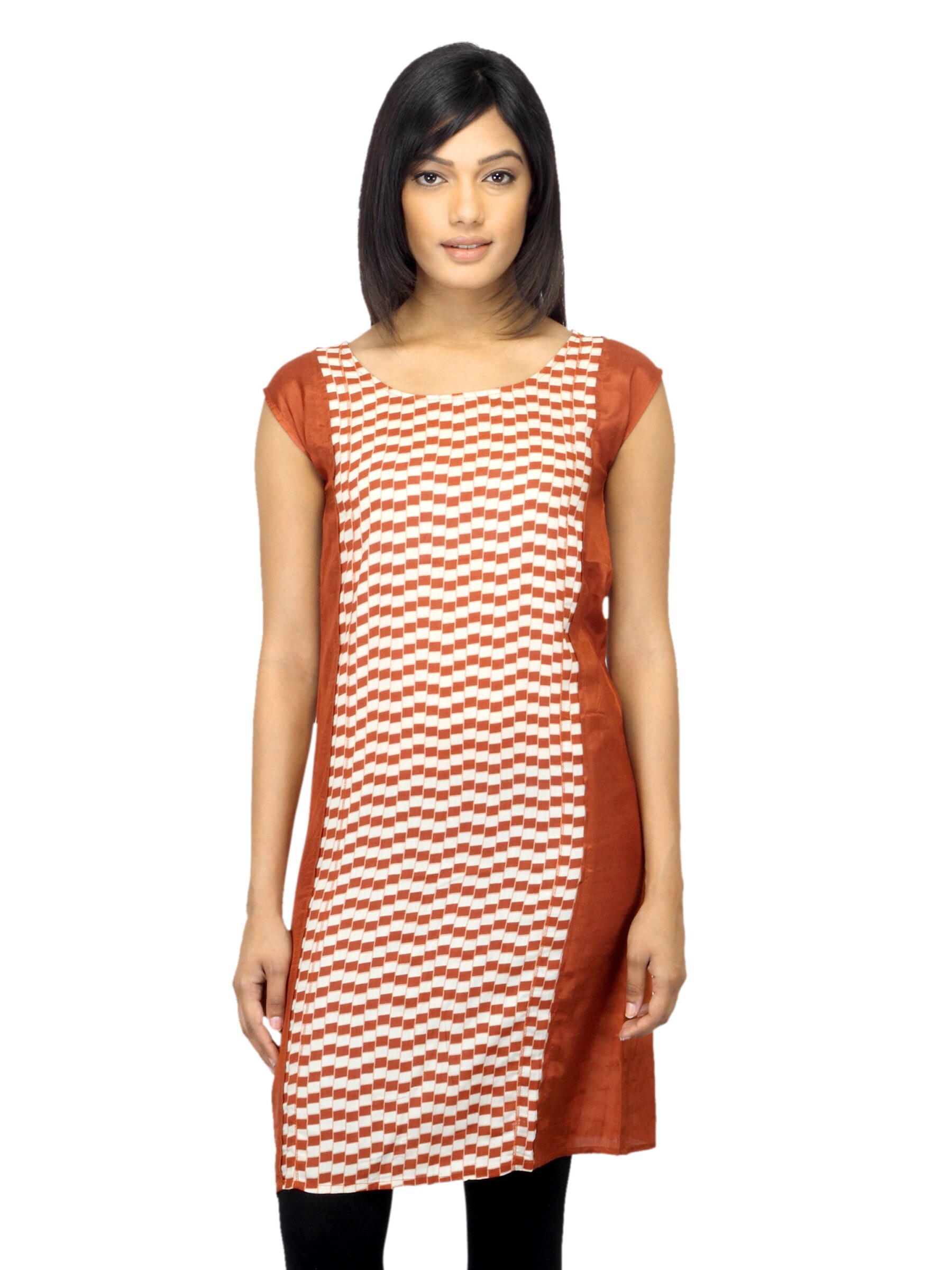 W Women Printed Rust Kurta