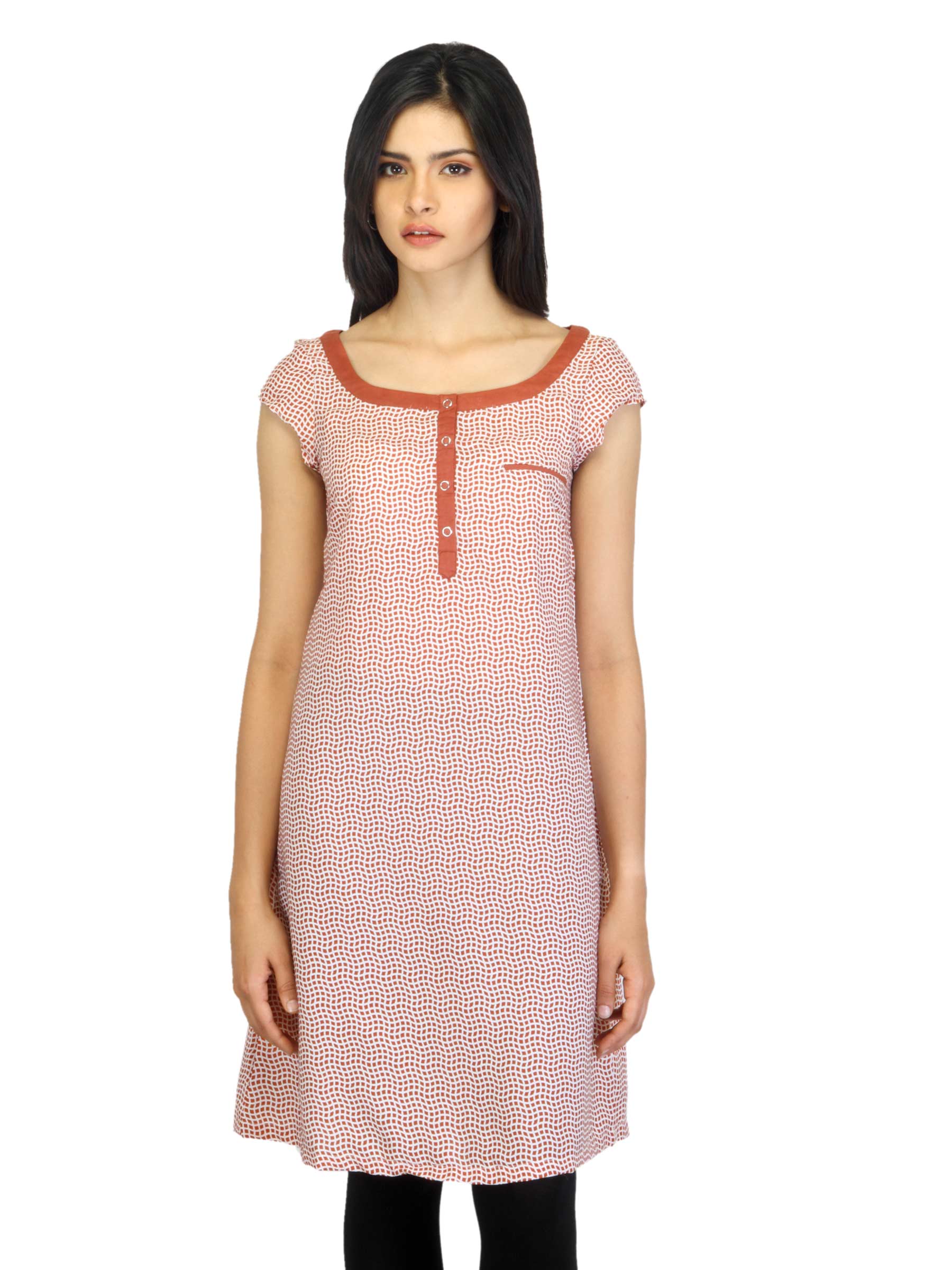 W Women Printed Rust Kurta